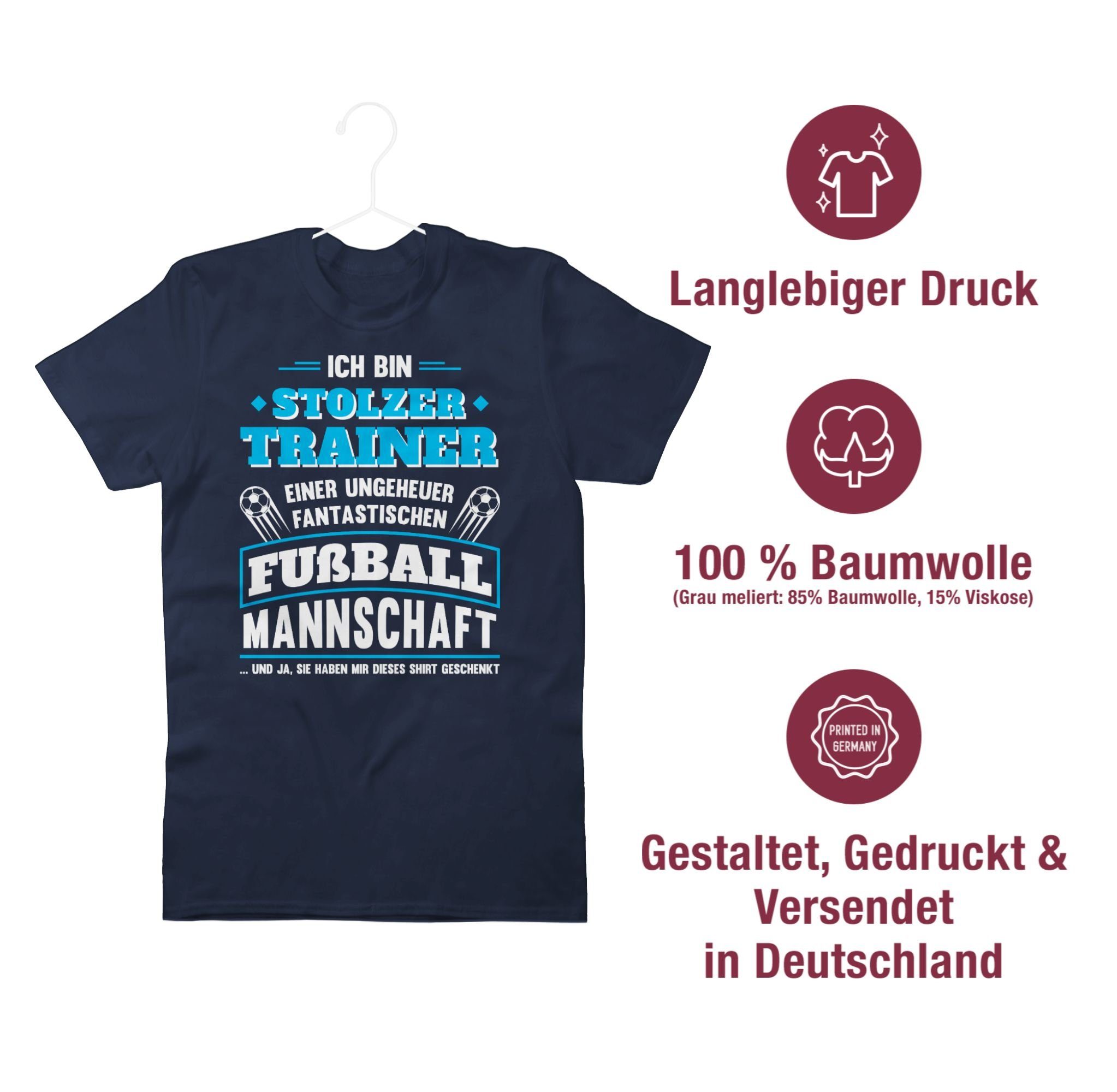 Shirtracer T-Shirt Stolzer Trainer fantastischen Fußballmannschaft einer 2024 EM Fussball Navy Blau 2