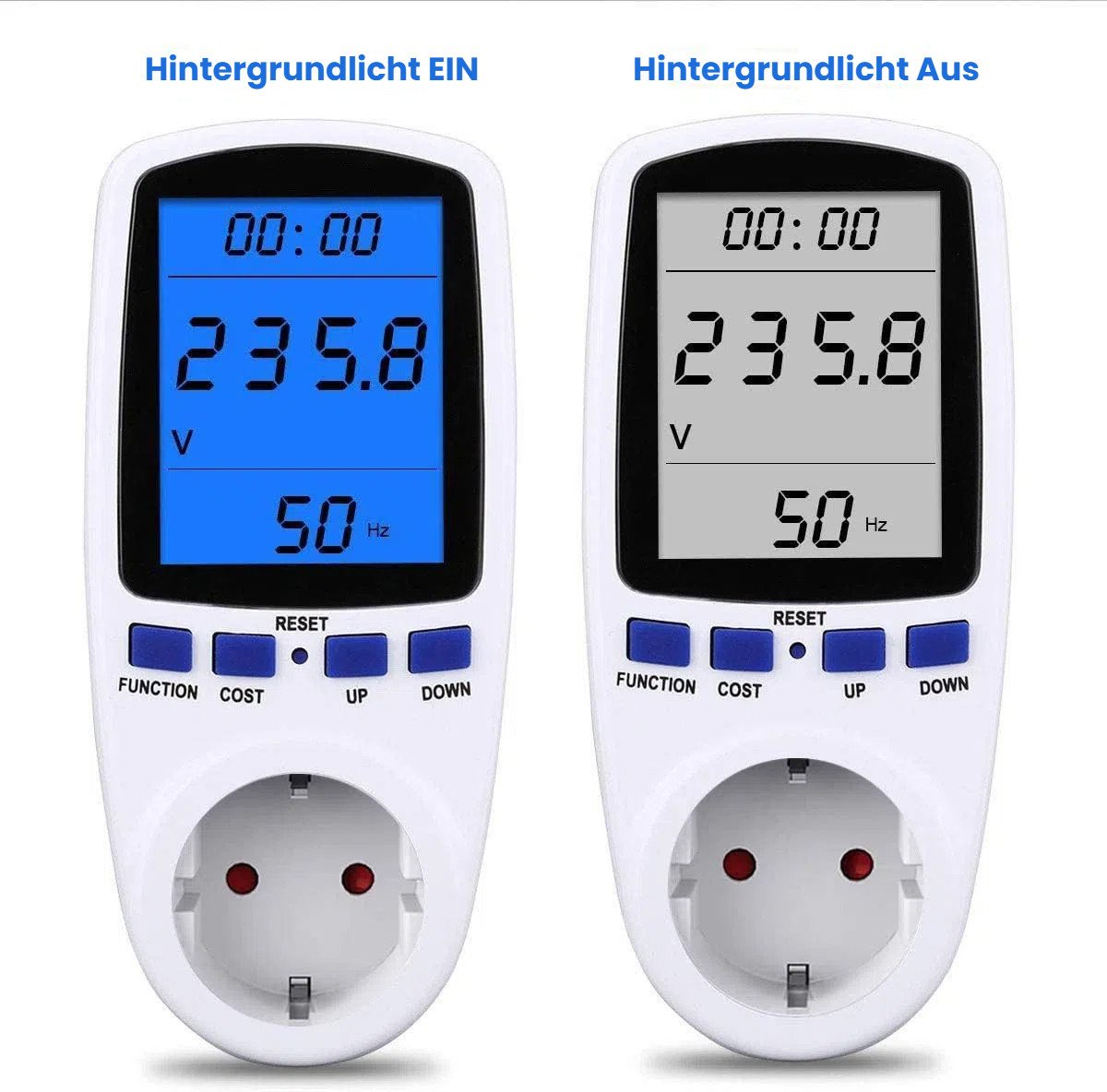 Thumbnail - BlingBin Energiekostenmessgerät Stromzähler für Steckdose Strommessgerät, 16A Stromverbrauchsmesser, 1er Set, 1-tlg., 1 ...