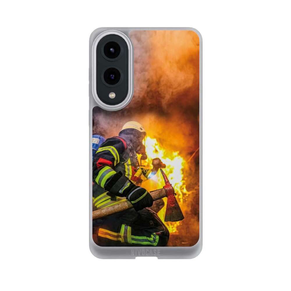NIVOCASE Handyhülle Feuerwehr Feuer Lebensretter Volunteer Firefighter, Samsung Galaxy S25 Edge Handyhülle Hülle NIVOpure Case Frozen