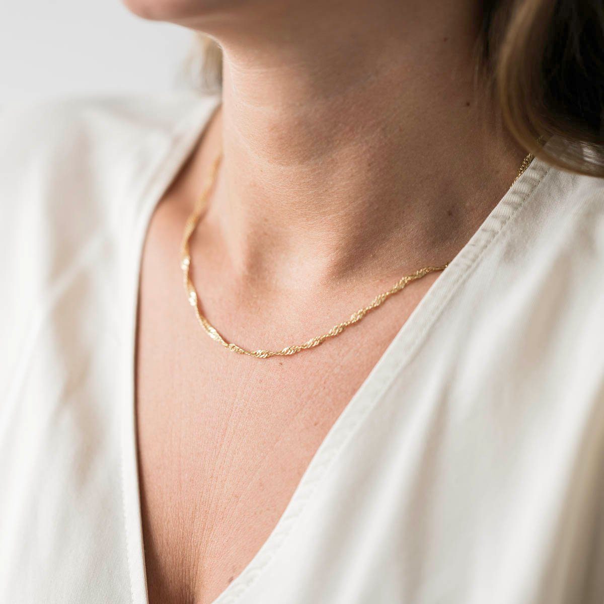 Materia Collierkettchen Singapurkette Gelbgold gedreht für günstig online kaufen