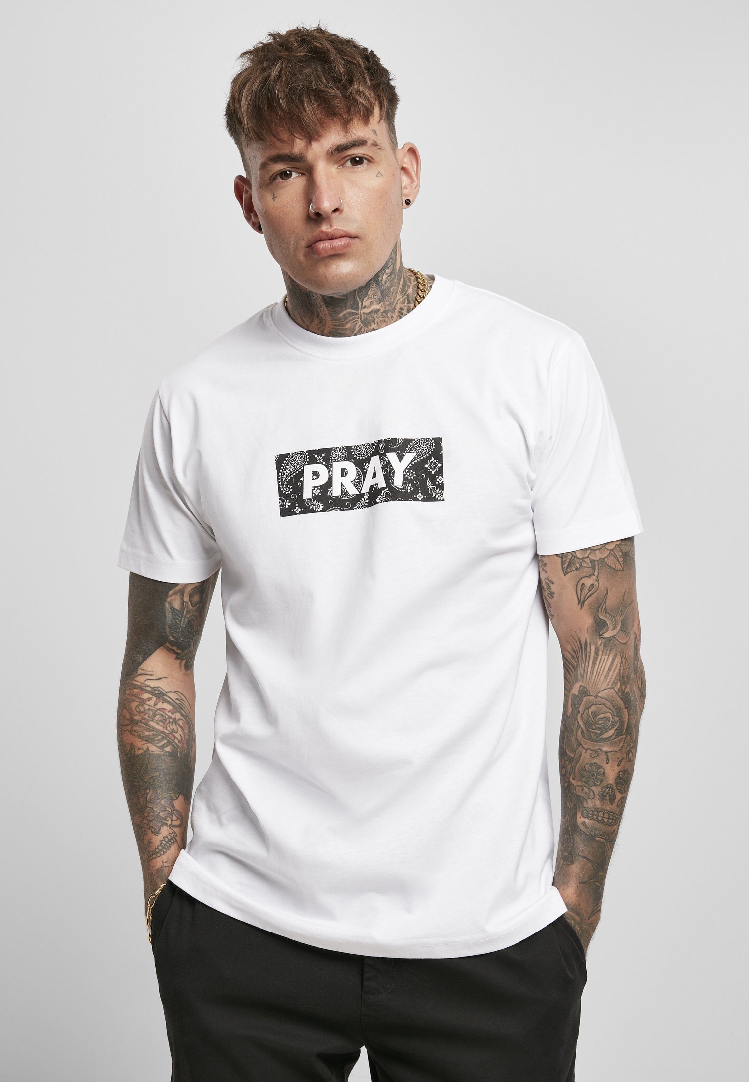 Pray T-Shirt Box Tee (1-tlg) Bandana MisterTee Herren