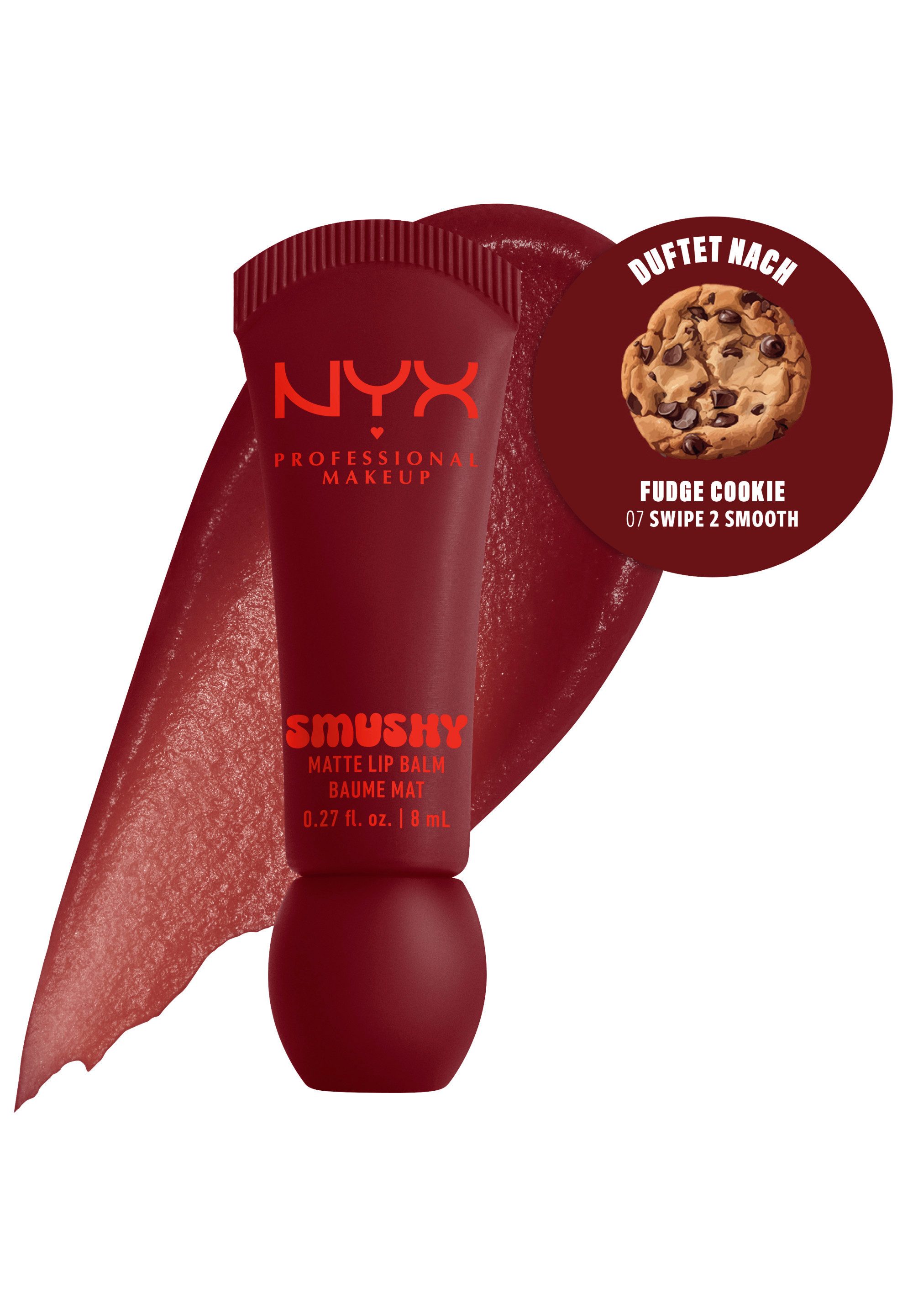 NYX PROFESSIONAL MAKEUP Lippenbalsam SMUSHY MATTE LIP BALM, jeder der Farbtöne hat einen einzigartigen, süßen Duft
