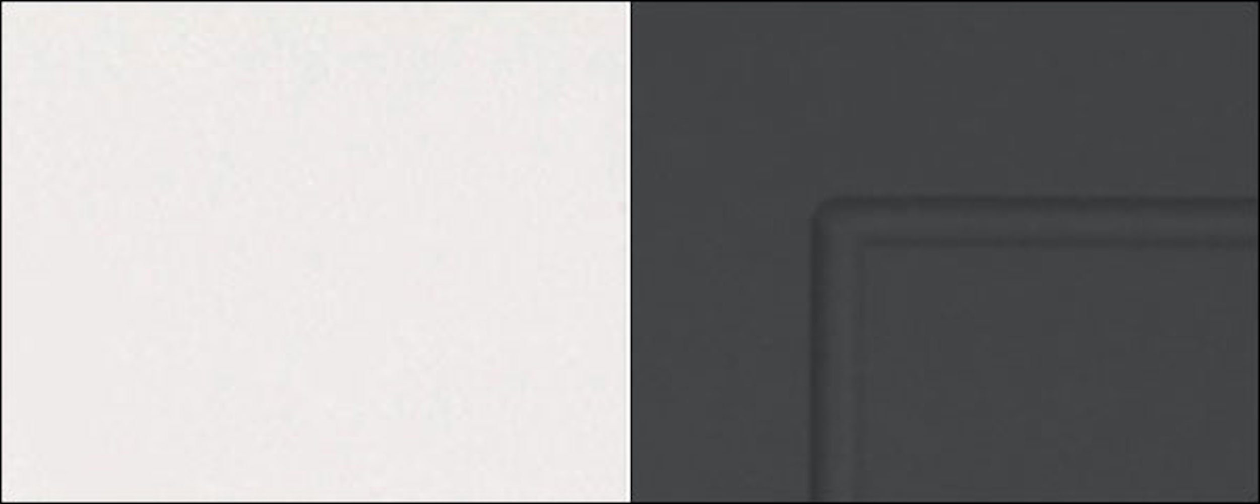 Feldmann-Wohnen Eckhängeschrank Kvantum Korpusfarbe Ecken, abgerundeten Türen, Faserplatte, (Fronten Faserplatte) matt Front-, graphit Fräsungen & Mitteldichte mit und wählbar 2-türig 60cm grifflos dekorativen leicht Soft-Close-Funktion, Ausführung