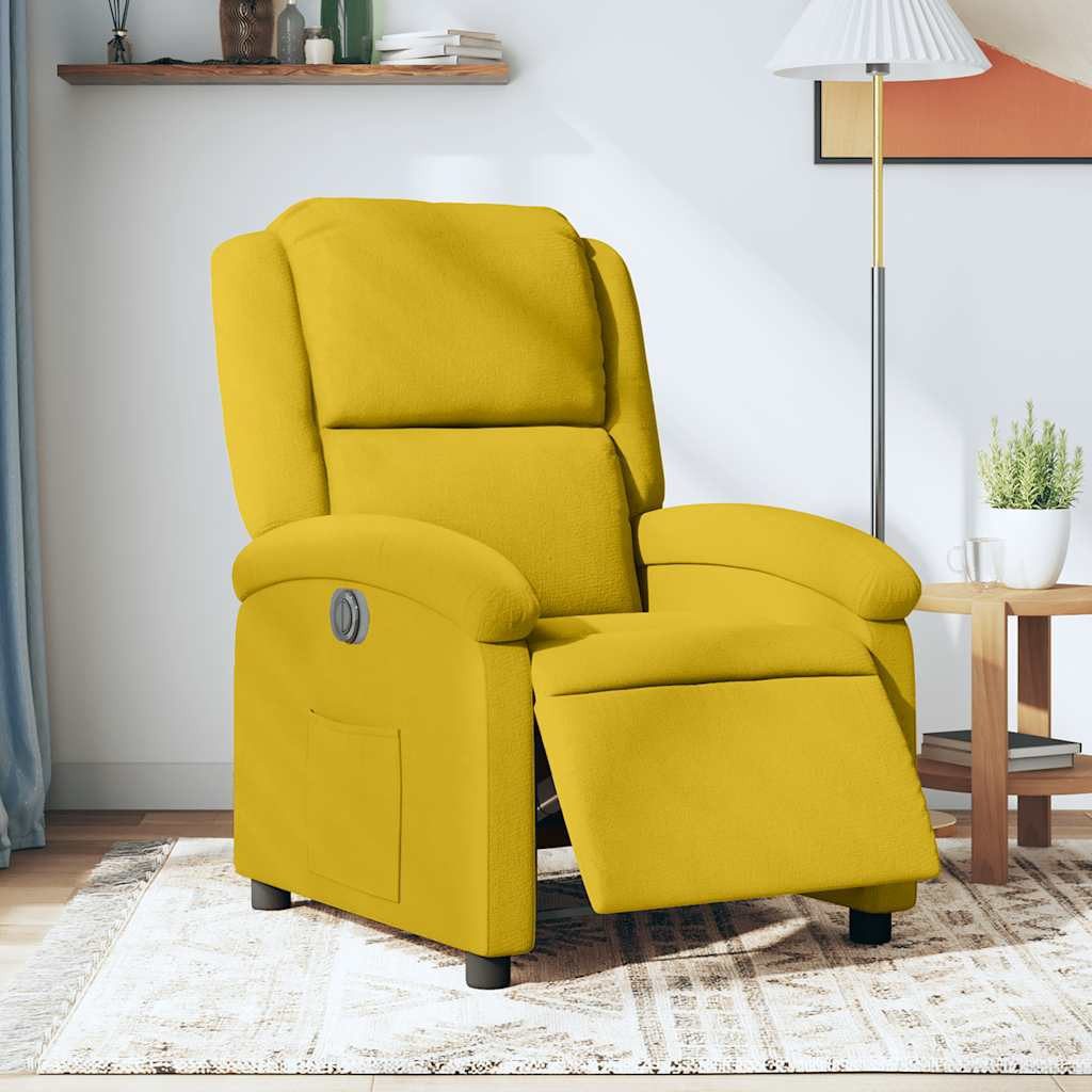 vidaXL Sessel Relaxsessel Elektrisch Gelb Samt (1-St)