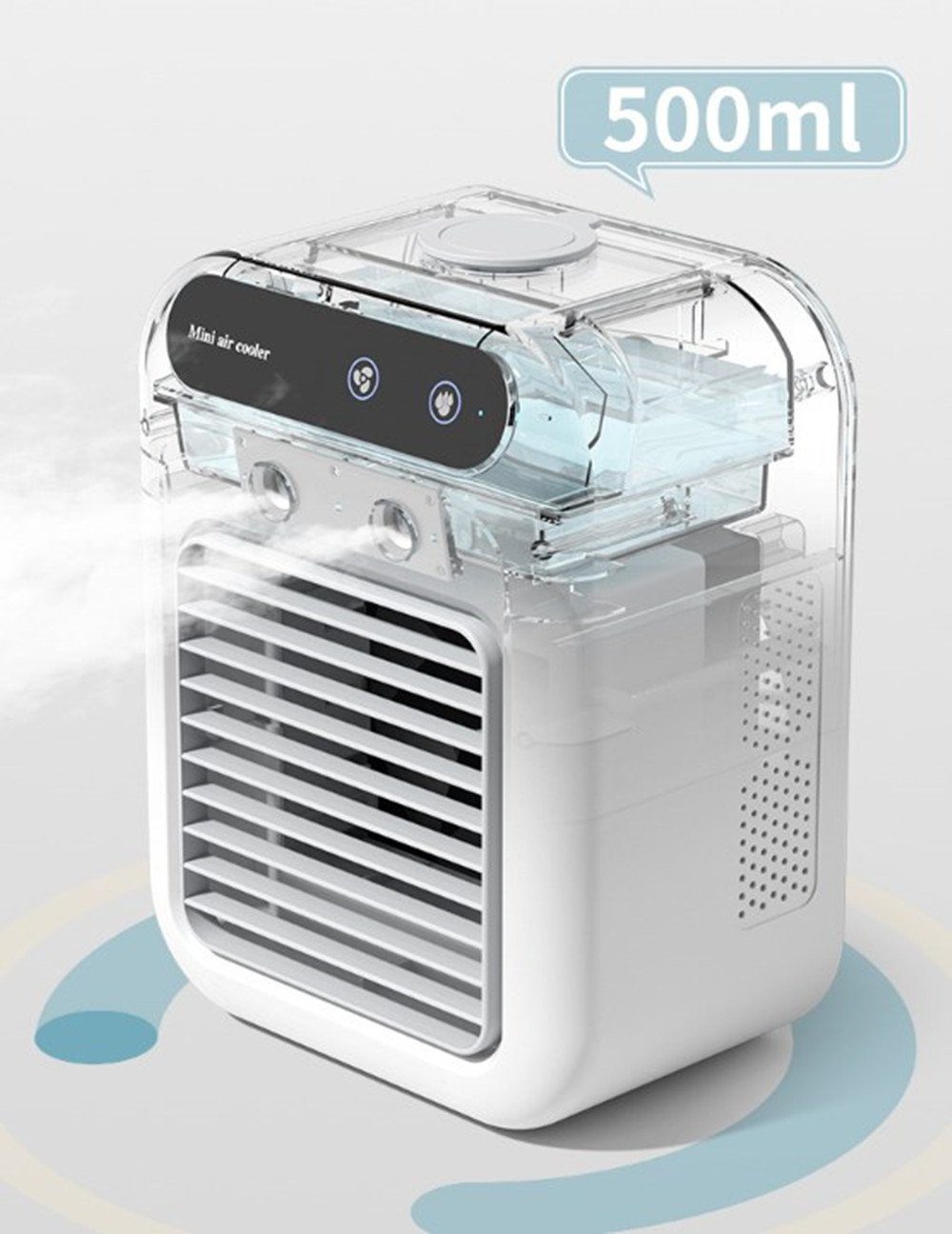 XDeer Heizkörper Mobile Klimageräte,Tragbarer Windgeschwindigkeiten,Desktop Mini mit Kühlventilator Verdunstungskühler mit 2, Wasserkühlung Lüfter