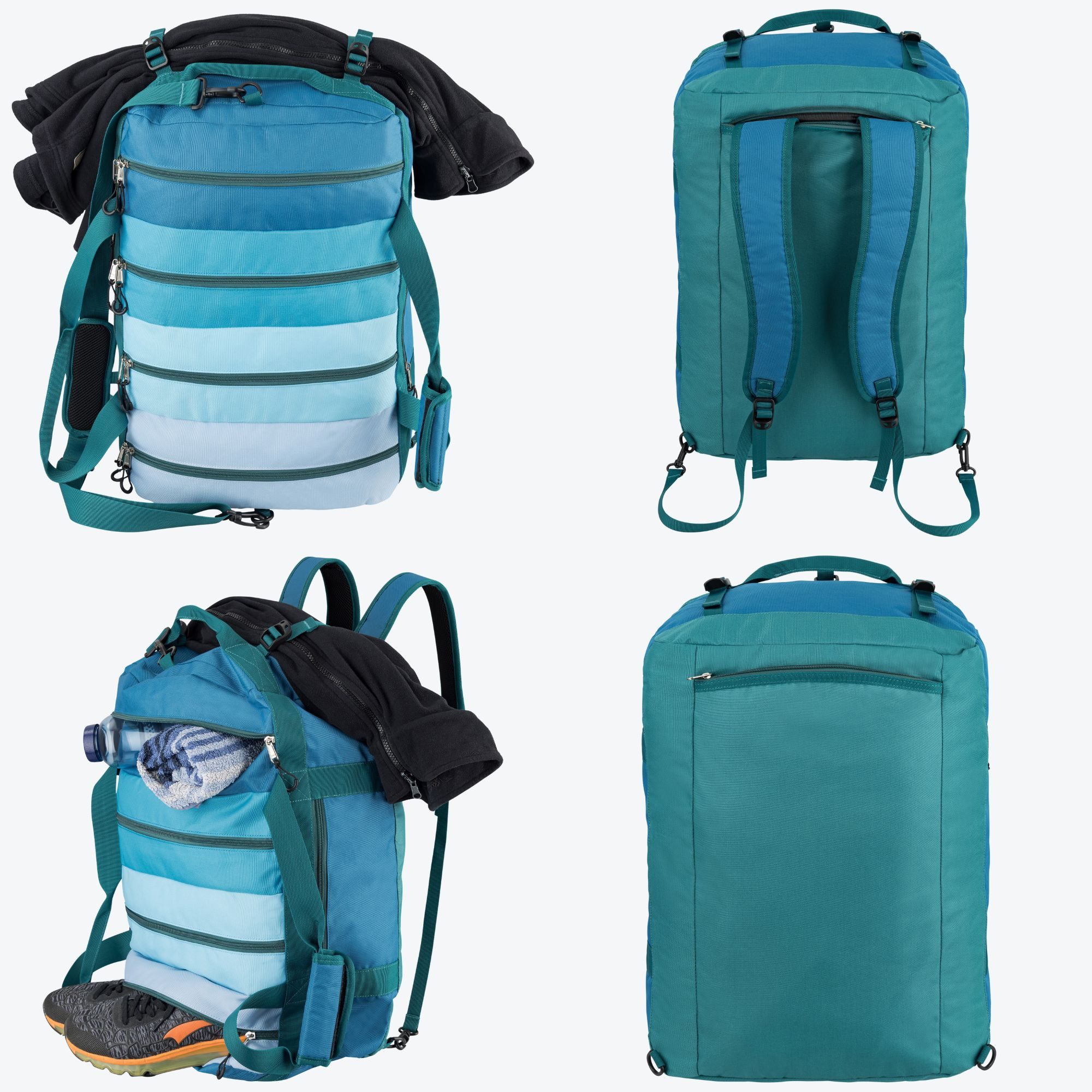 Rivello Sport- & Reisetasche 55x35x20 Cm - 4 Getrennte Fächer, Rucksackfunktion, Handgepäck-konform