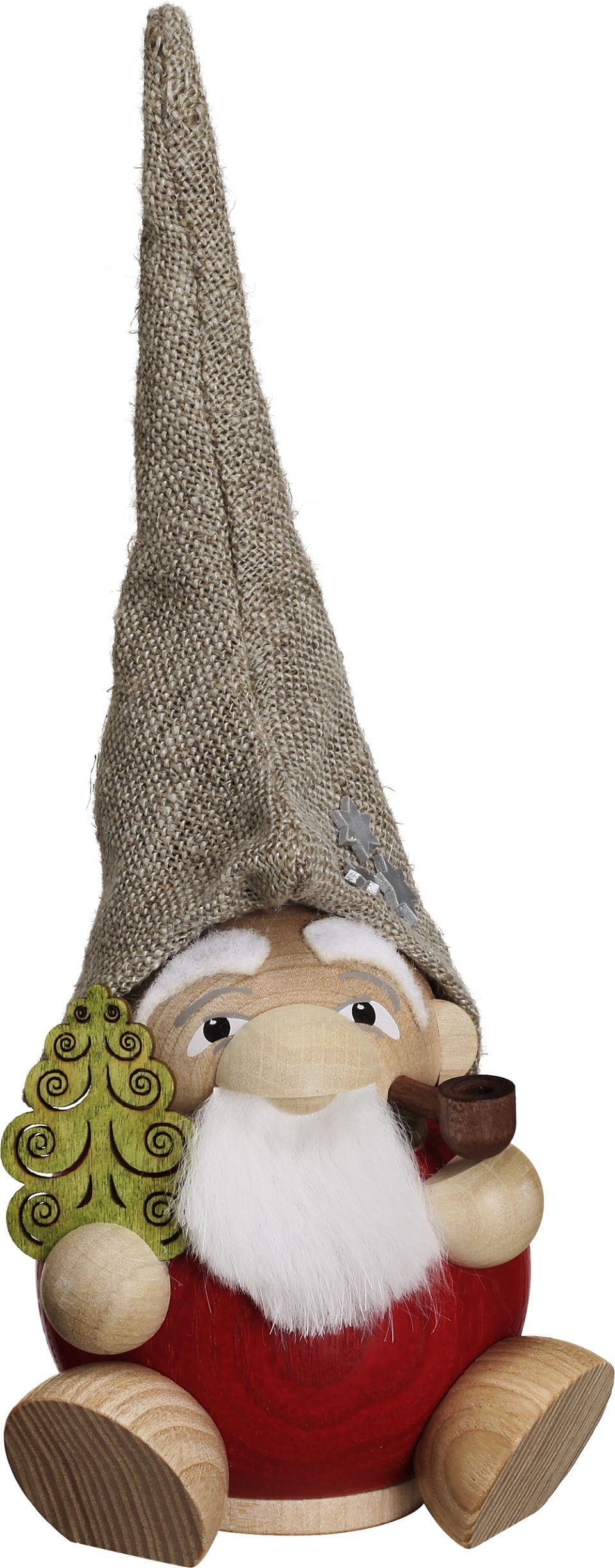 Seiffener Volkskunst Räuchermännchen Kugelräucherfigur Waldzwerg Weihnachtsmann, (1 St), Handarbeit aus dem Erzgebirge