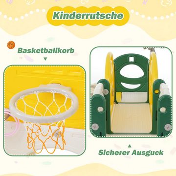 XDeer Rutsche 8 in 1 Kinderrutsche mit 2 Rutschen Kinderrutschen-Set, Kletterspielzeug Klettern Bohrspiel Stauraum Spielkorridor