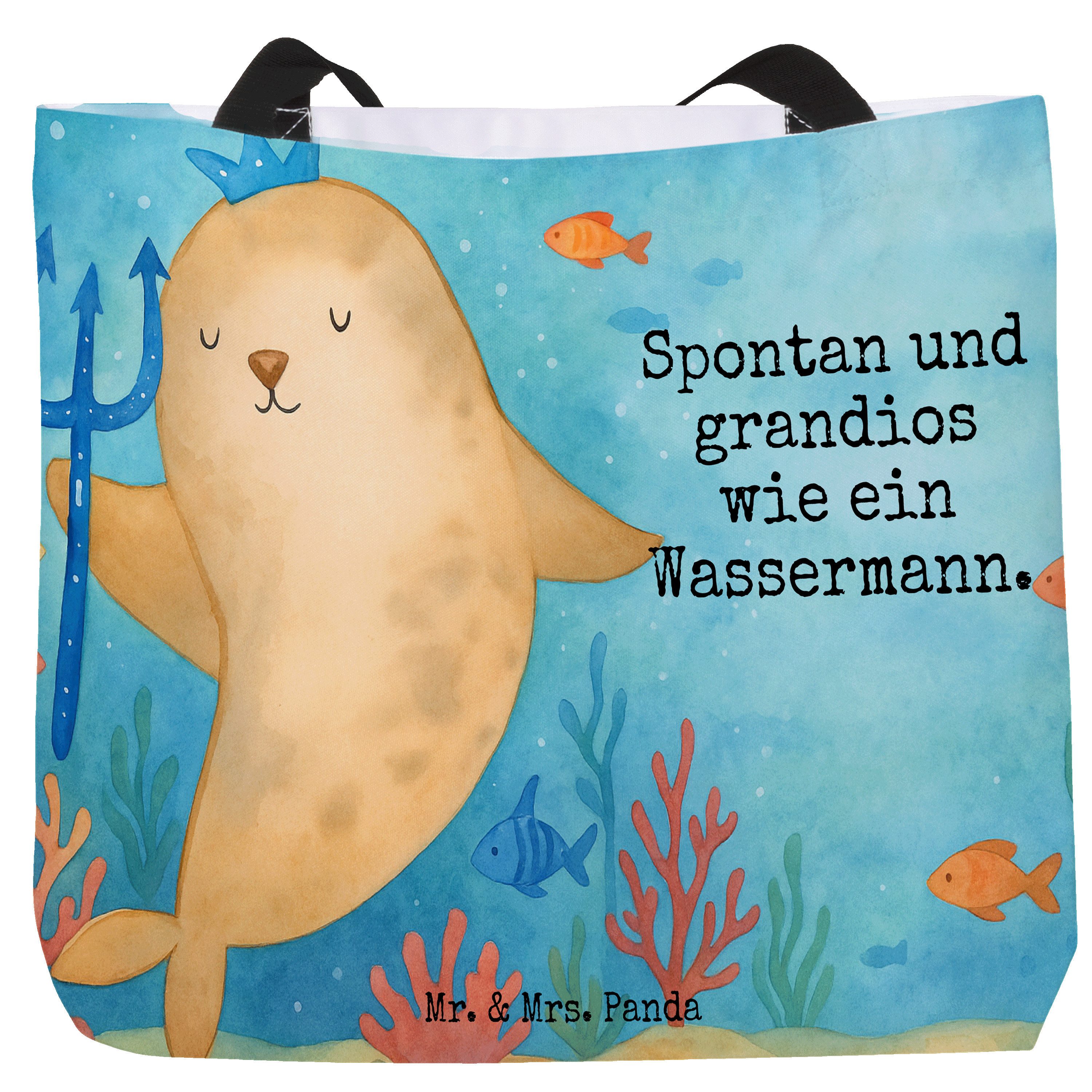 Shopper Sternzeichen Wassermann Design, Tote Bag, Weiß, Bag, Reisetasche, Mee