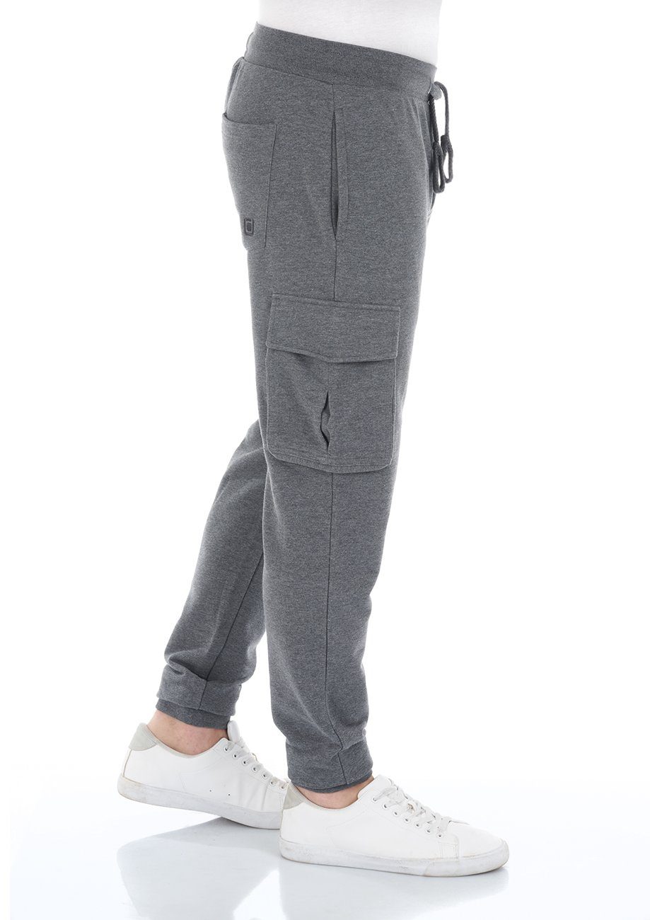 riverso Sweathose Herren Trainigshose RIVLars Slim Fit Jogginghose mit Cargotaschen