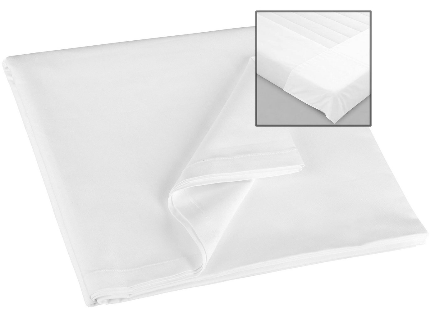 ZOLLNER Betttuch, Mischgewebe, Gummizug: ohne, (1 Stück), 160 x 260 cm, 80% Baumwolle, 20% Polyester, vom Hotelwäschespezialist