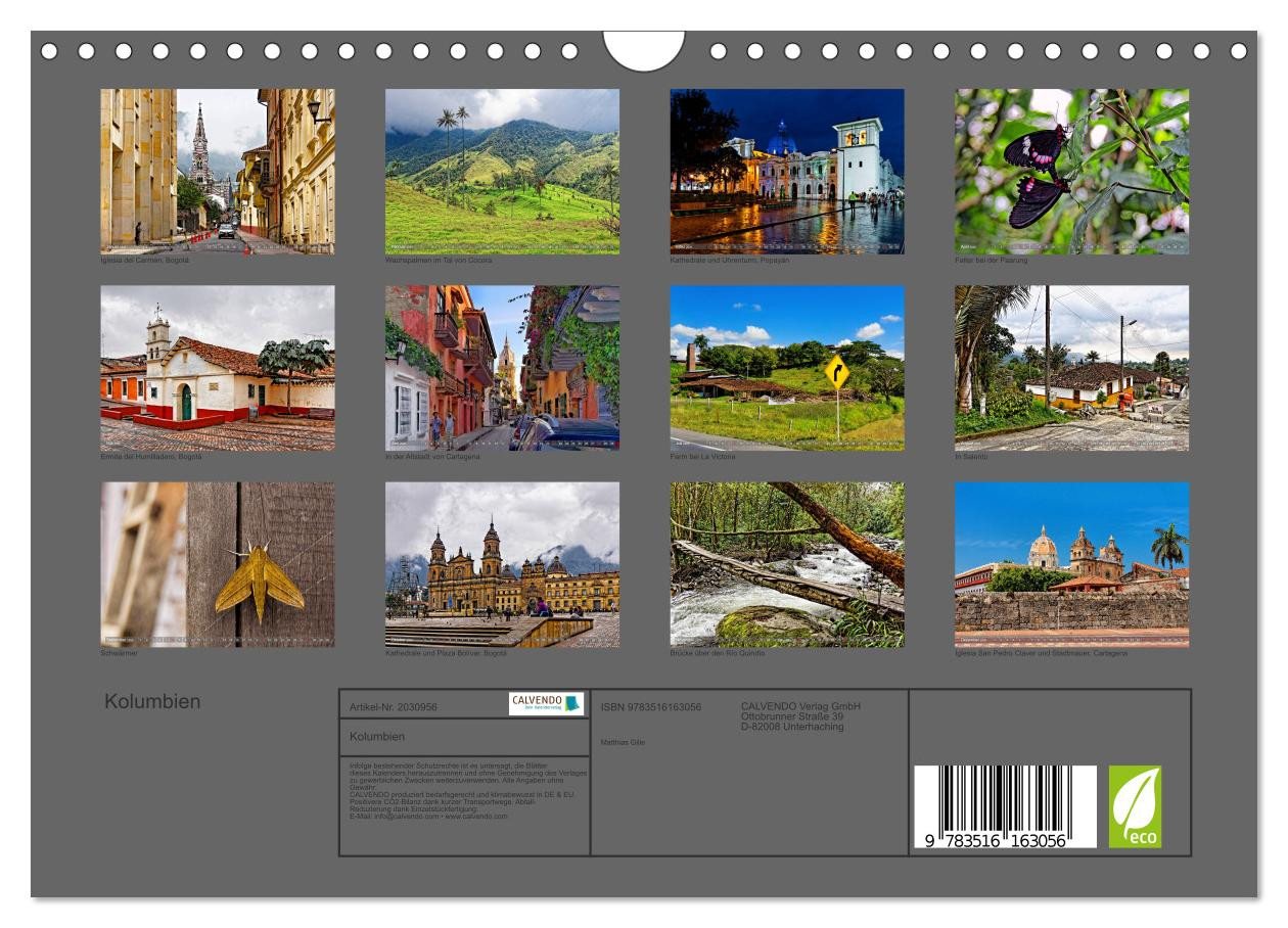 Thumbnail - CALVENDO Wandkalender Kolumbien (Wandkalender 2026 DIN A4 quer), CALVENDO Monatskalender