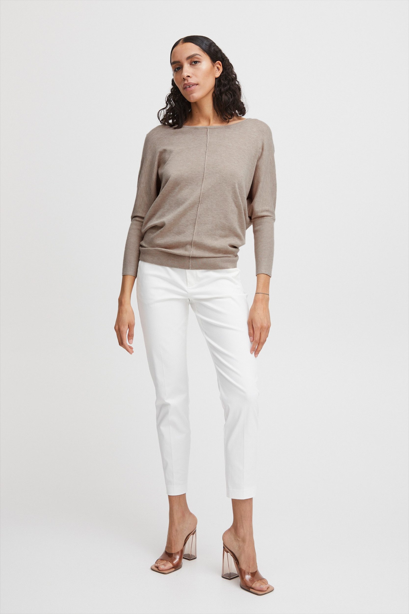 b.young Strickpullover Feinstrick Langarm Stretch BYPIMBA BYPIMBA BAT JUMPER
