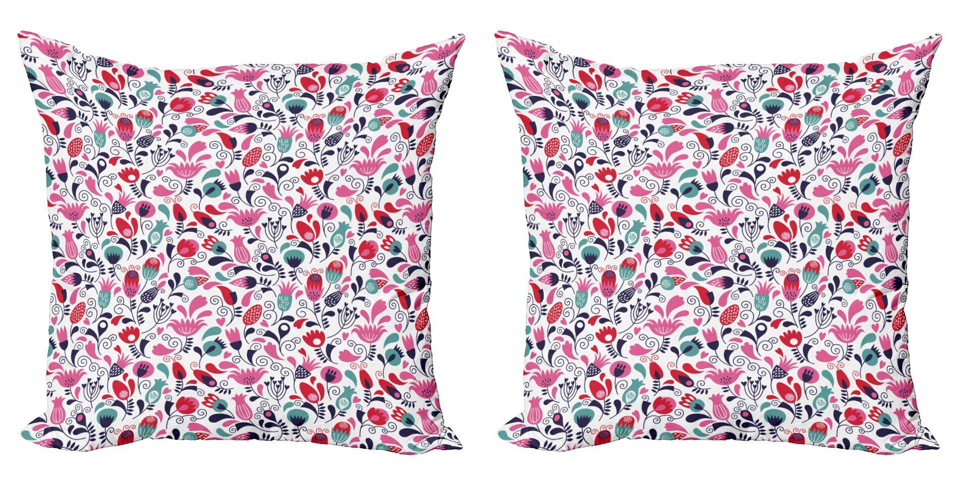 Kissenbezüge Modern Accent Doppelseitiger Digitaldruck, Abakuhaus (2 Stück), Blumen Aufwändige Strudel Tulip Art