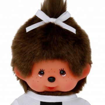 Monchhichi Plüschfigur Mädchen im Fußball-Trikot 20 cm Monchhichi Puppe mit einem Zöpfchen