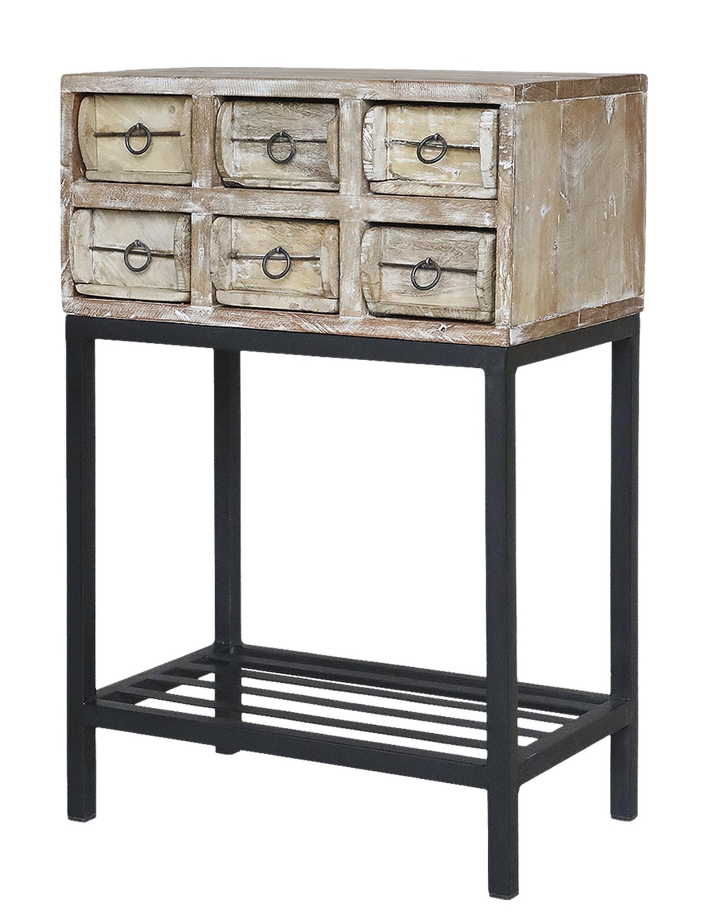 Beistelltisch Chic Antique - Beistelltisch Nachttisch Kommode mit Regal 6