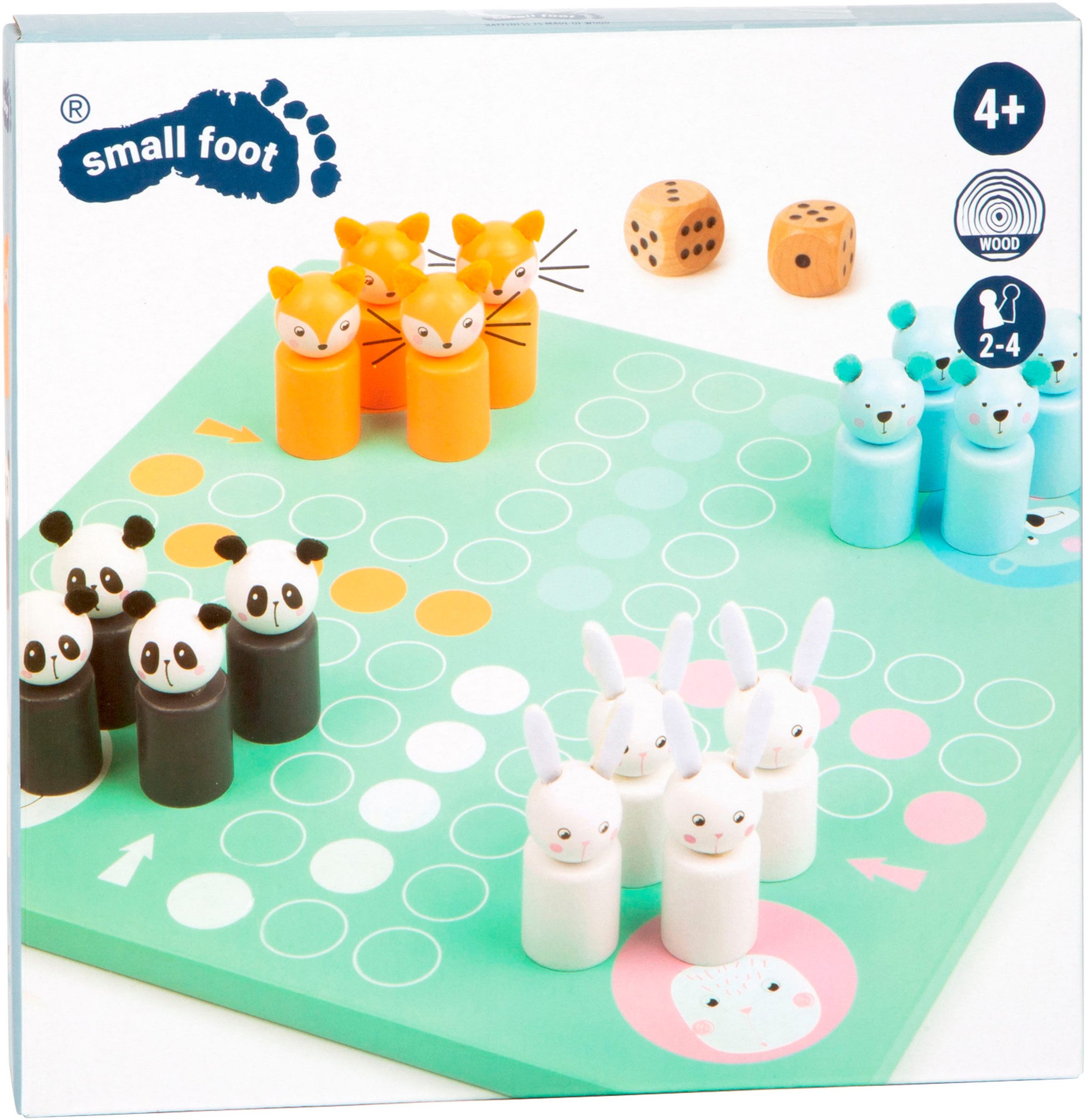 Small Foot Spiel Ludo, Pastell, Gesellschaftsspiel