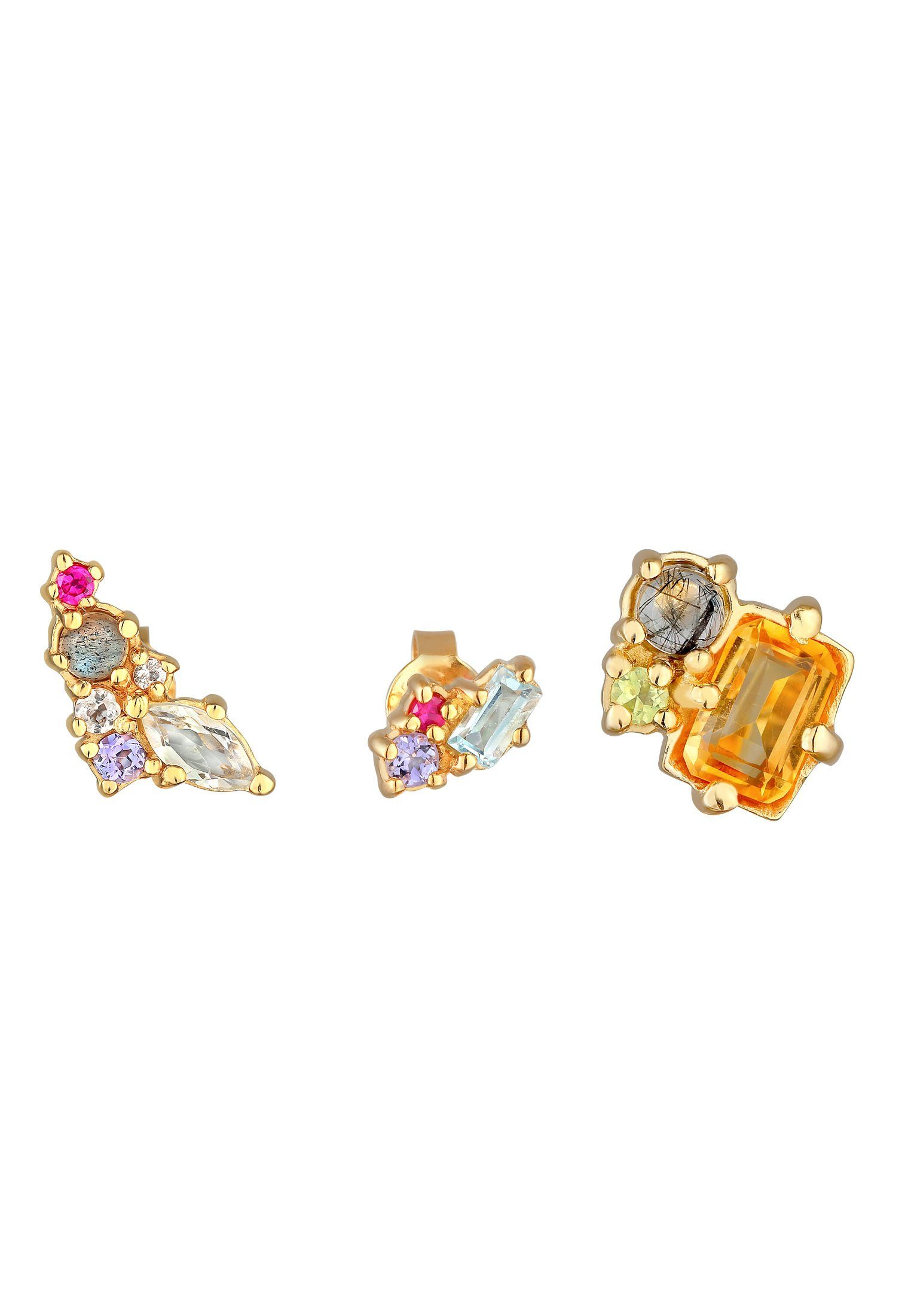 Elli Premium Paar Ohrstecker Set Labradorite Topas Edelstein Mix 925 Silber günstig online kaufen
