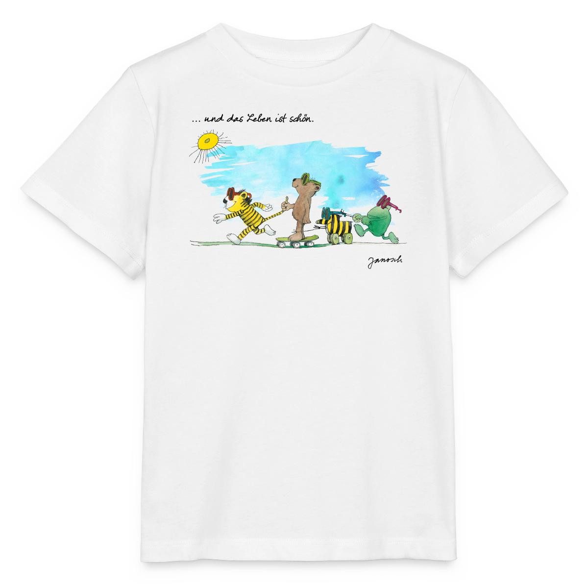 T-Shirt Janosch Tiger Und Freunde Das Leben Ist Schön Kinder Basic T-Shirt