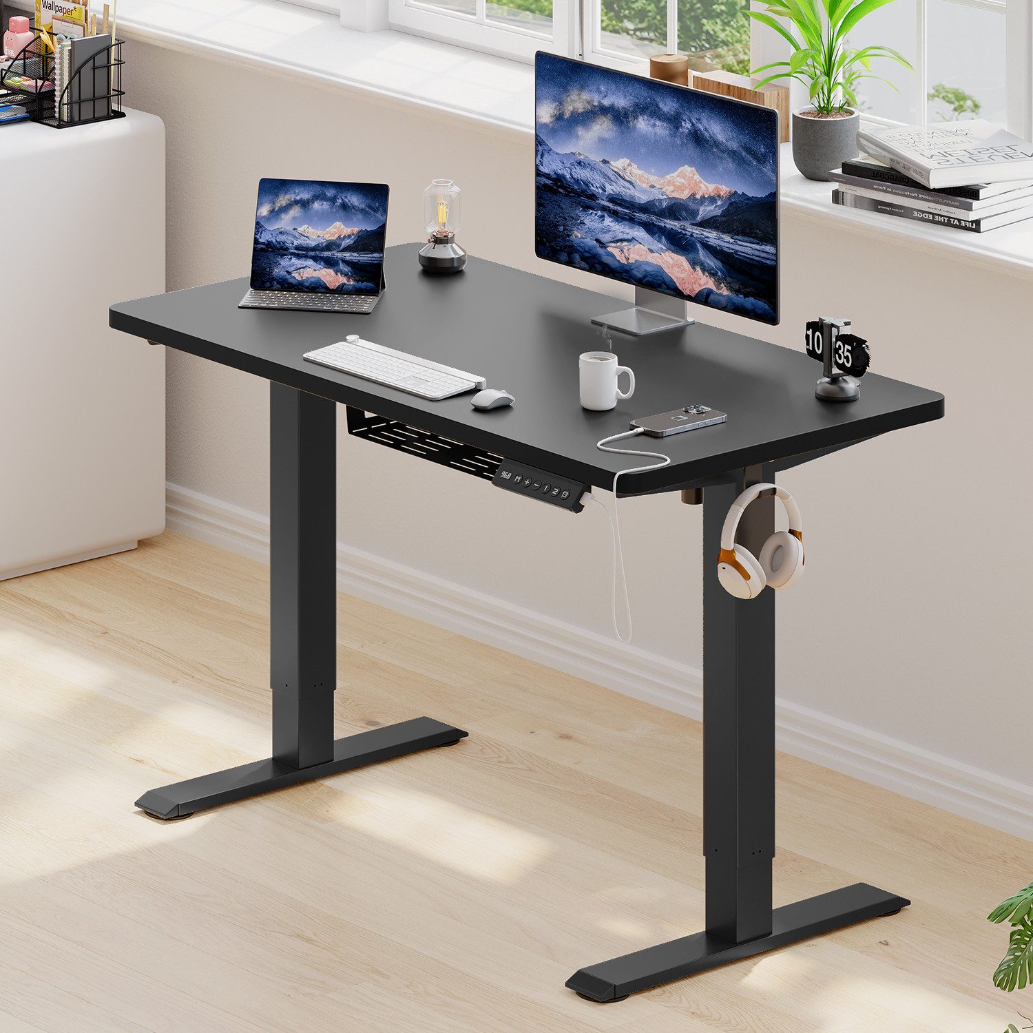 HOMALL Schreibtisch Höhenverstellbarer Schreibtisch mit 2-stufiger Memory-S günstig online kaufen