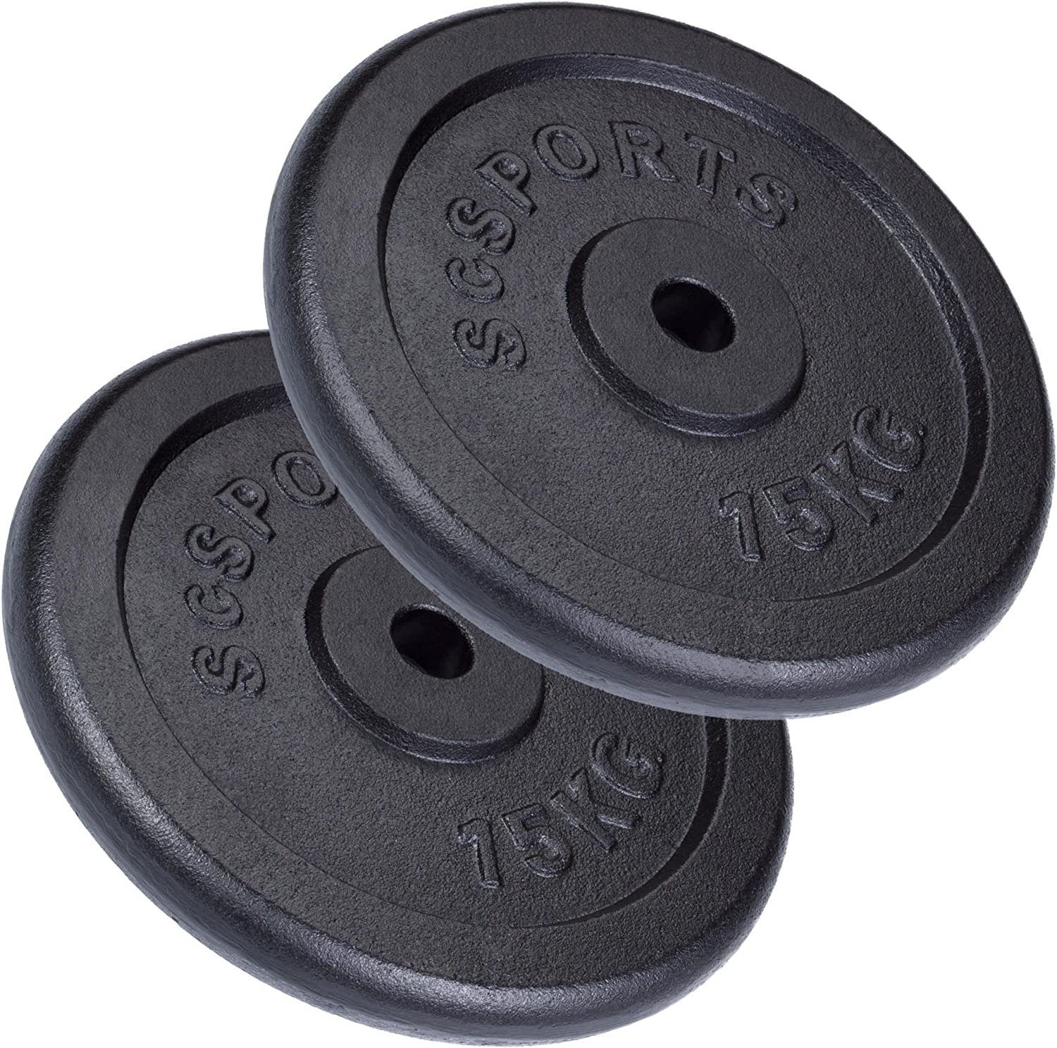 ScSPORTS® Hantelscheiben 30 kg 30/31mm Gusseisen Gewichtsscheiben Gewichte, (10002969-tlg)