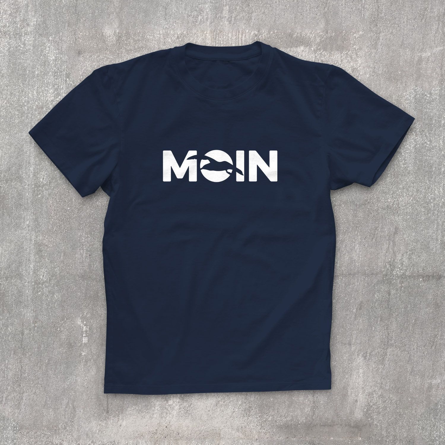 Print-Shirt Herren T-Shirt Moin Möwe Hamburg Nordisch Norden Dialekt Guten Morgen