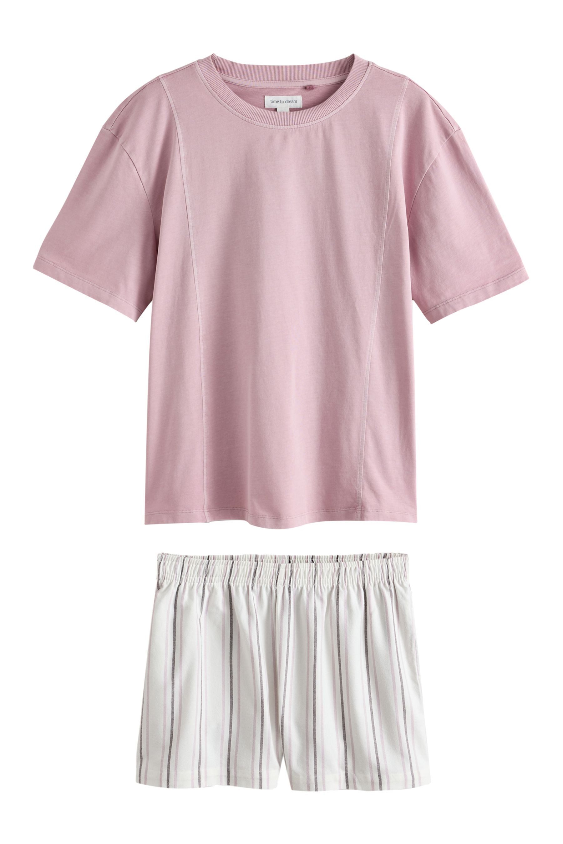 Next Pyjama Kurzer, gestreifter Schlafanzug aus Webmaterial (2 tlg)