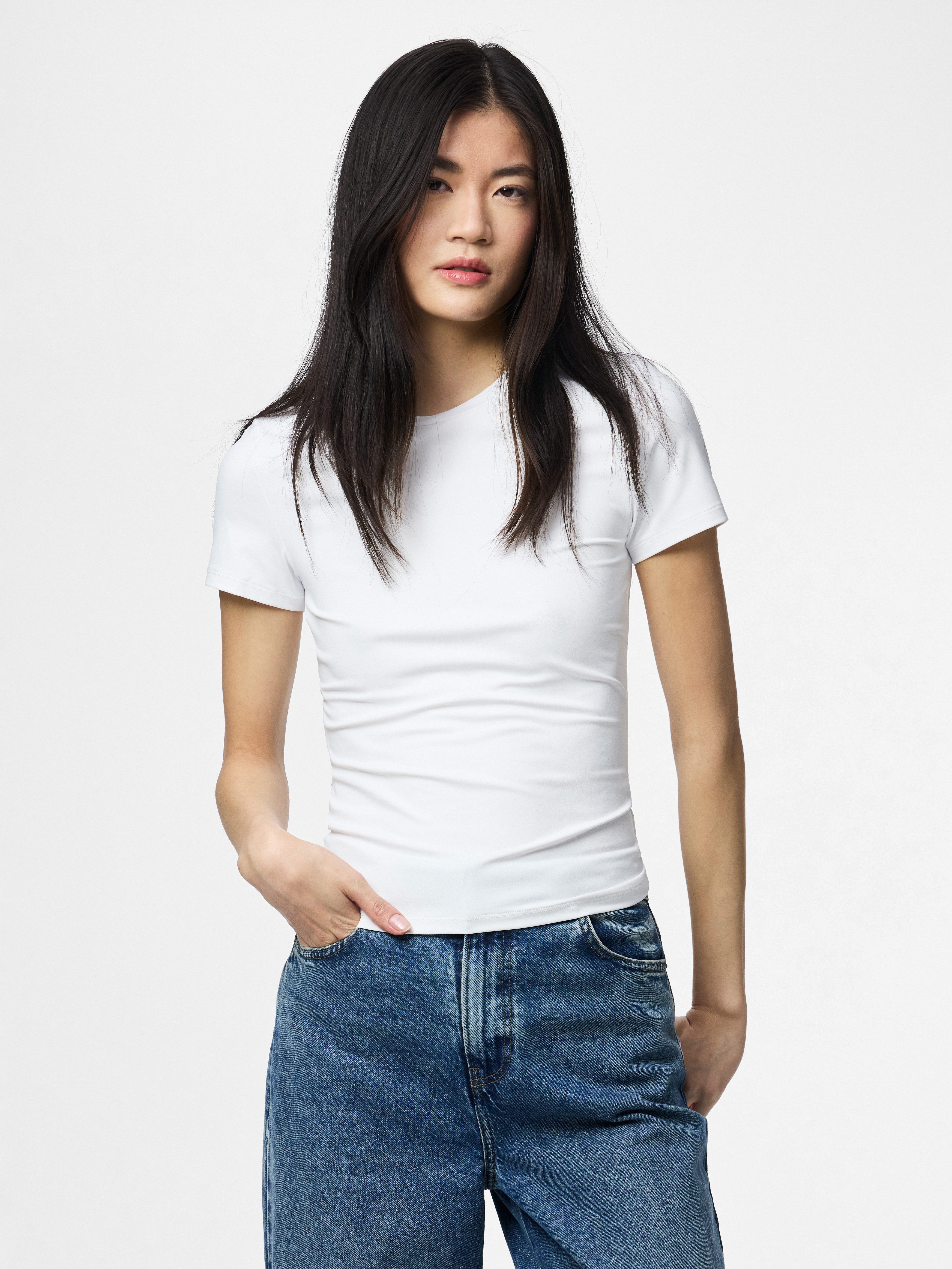 pieces Kurzarmshirt PCLULA SS TEE JRS NOOS Materialmix