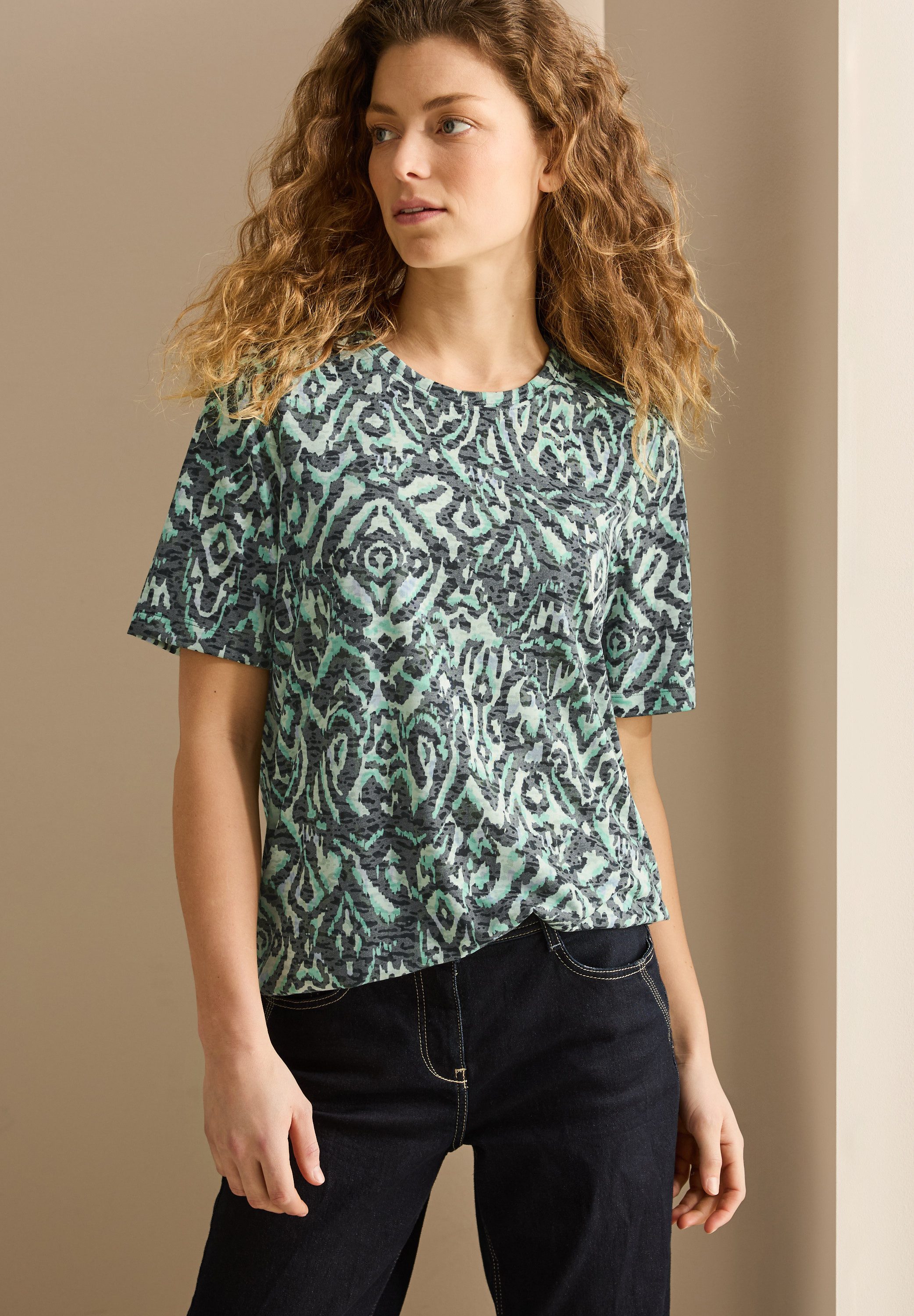 CECIL T-Shirt mit All-Over Print günstig online kaufen