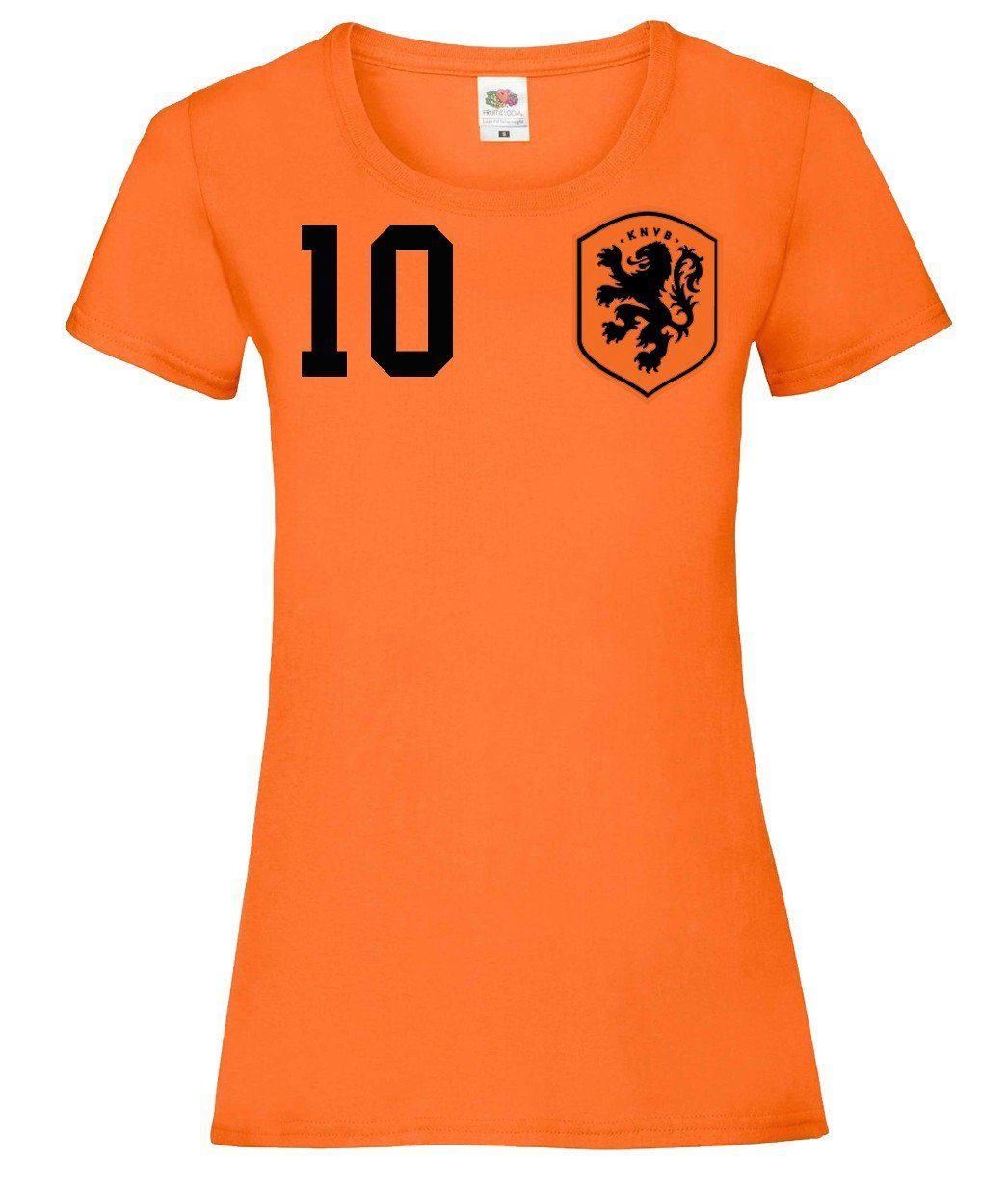 Designz trendigem Damen Youth Niederlande Motiv mit T-Shirt T-Shirt