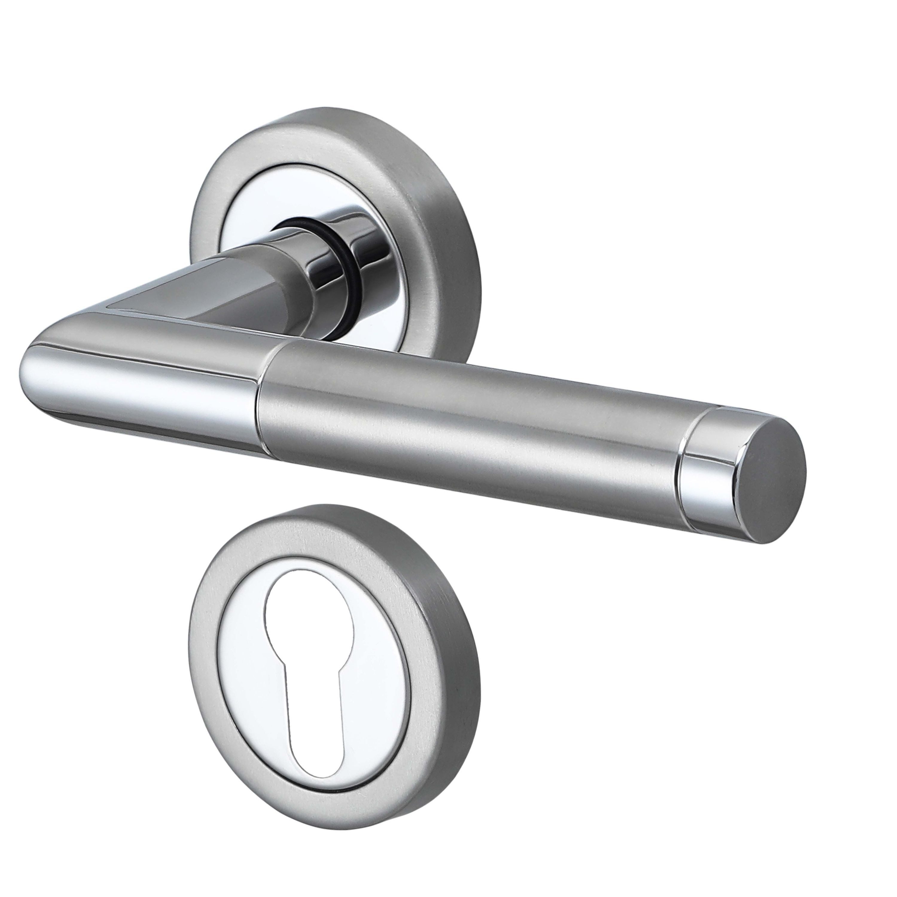 MeinTürgriff Drückergarnitur Nizza Edelstahl matt Türgriff für Innentüren Rosettengarnitur