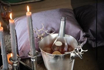 EDZARD Sektkühler, Flaschenkühler, Champagnerkühler, Weinkühler in Silber - schwerversilbert, Ø 19cm