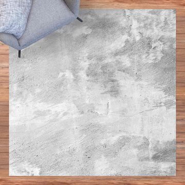 Teppich Vinyl Wohnzimmer Schlafzimmer Flur Küche 3D Shabby Beton, Bilderdepot24, quadratisch - grau glatt, nass wischbar (Küche, Tierhaare) - Saugroboter & Bodenheizung geeignet