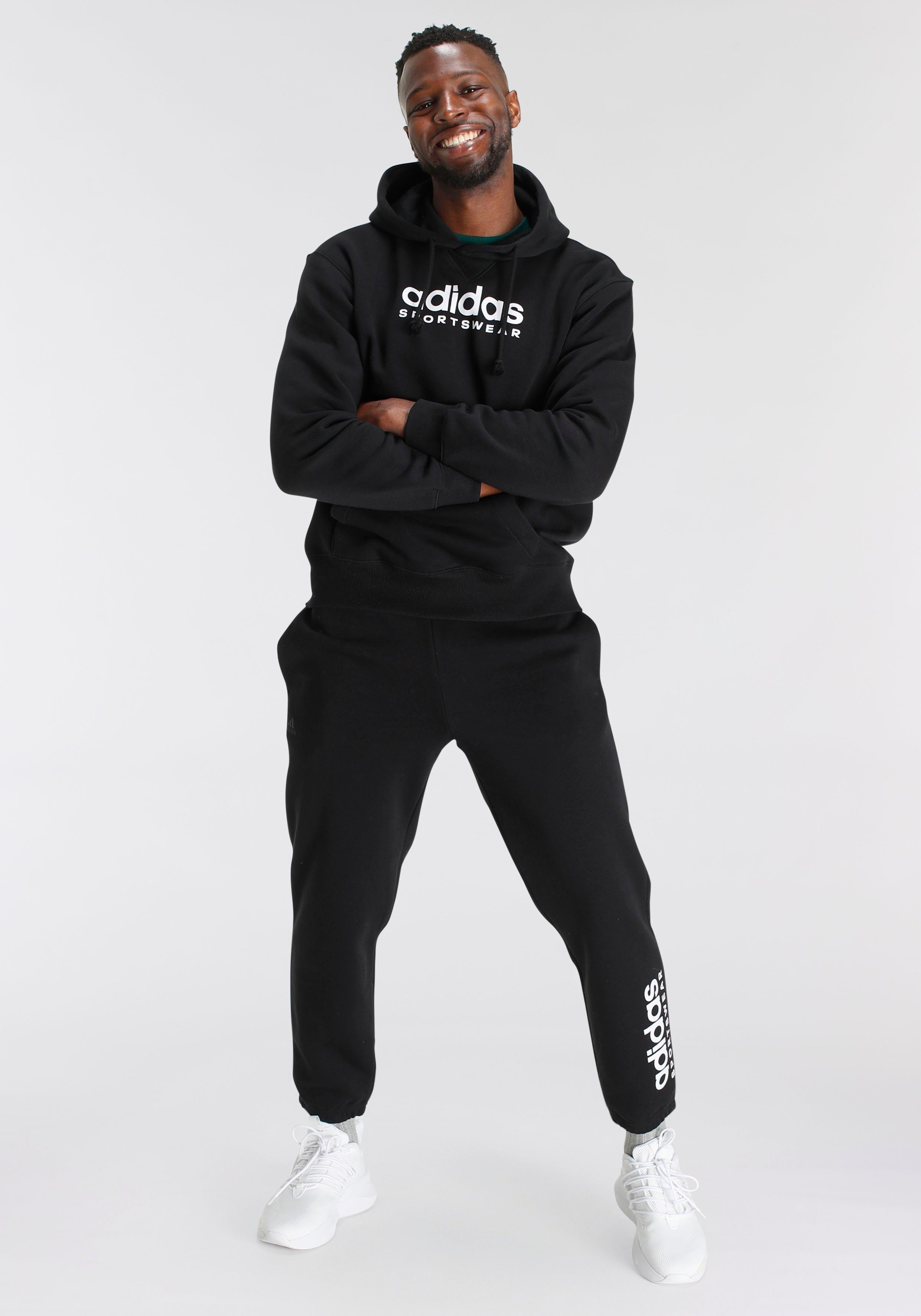 adidas Sportswear Kapuzensweatshirt ALL GRAPHIC Black HOODIE SZN FLEECE