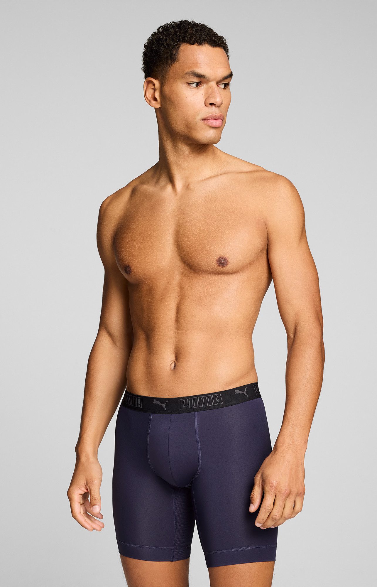 PUMA Langer Boxer PUMA MEN SPORT MICROFIBER LONG BOXERS 2P (2er Pack) mit Logo-Bund