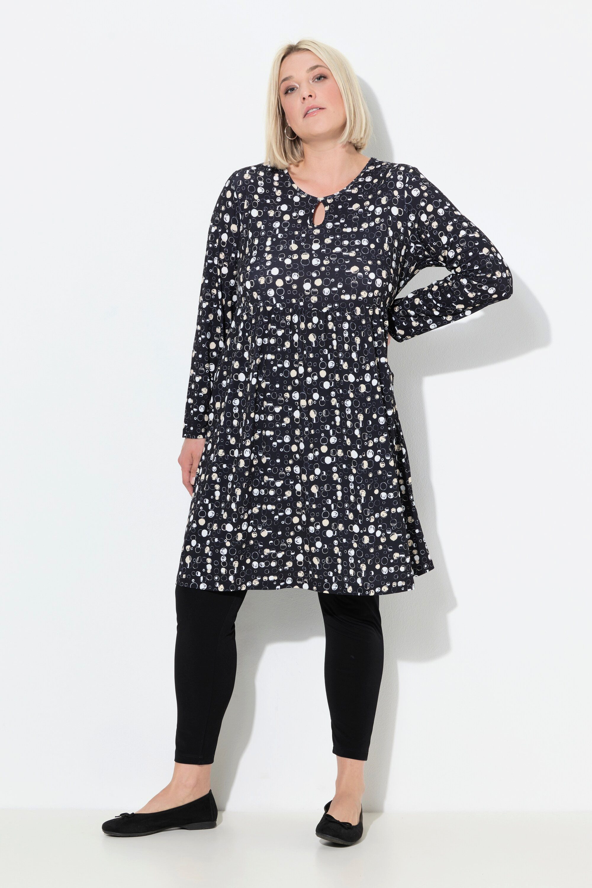 Ulla Popken Midikleid Jerseykleid Punkte A-Linie günstig online kaufen
