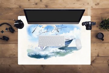 MuchoWow Gaming Mauspad Boot - Vogel - Aquarell (1-St), Büro für Tastatur und Maus, Mousepad Gaming, 90x60 cm, XXL, Großes