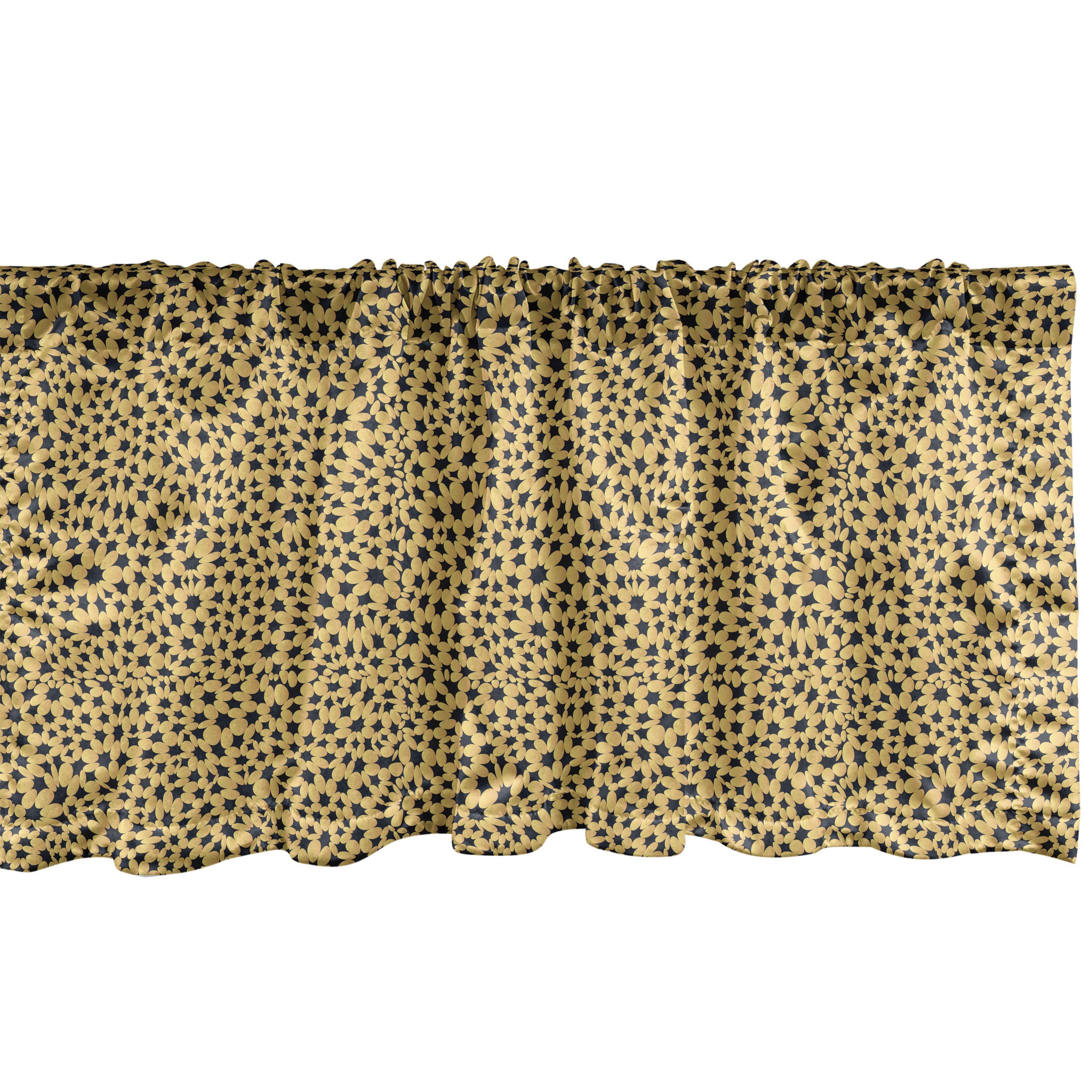 Scheibengardine Vorhang Volant für Küche Schlafzimmer Dekor mit Stangentasche, Abakuhaus, Microfaser, Safari Tropische Blumen Wildlife