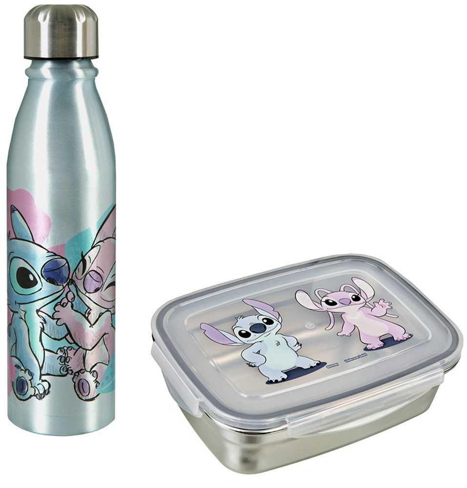 UNDERCOVER Lunchbox mit Trinkflasche, Stitch, Aluminium, Edelstahl, Kunststoff, (Set, 2-tlg)