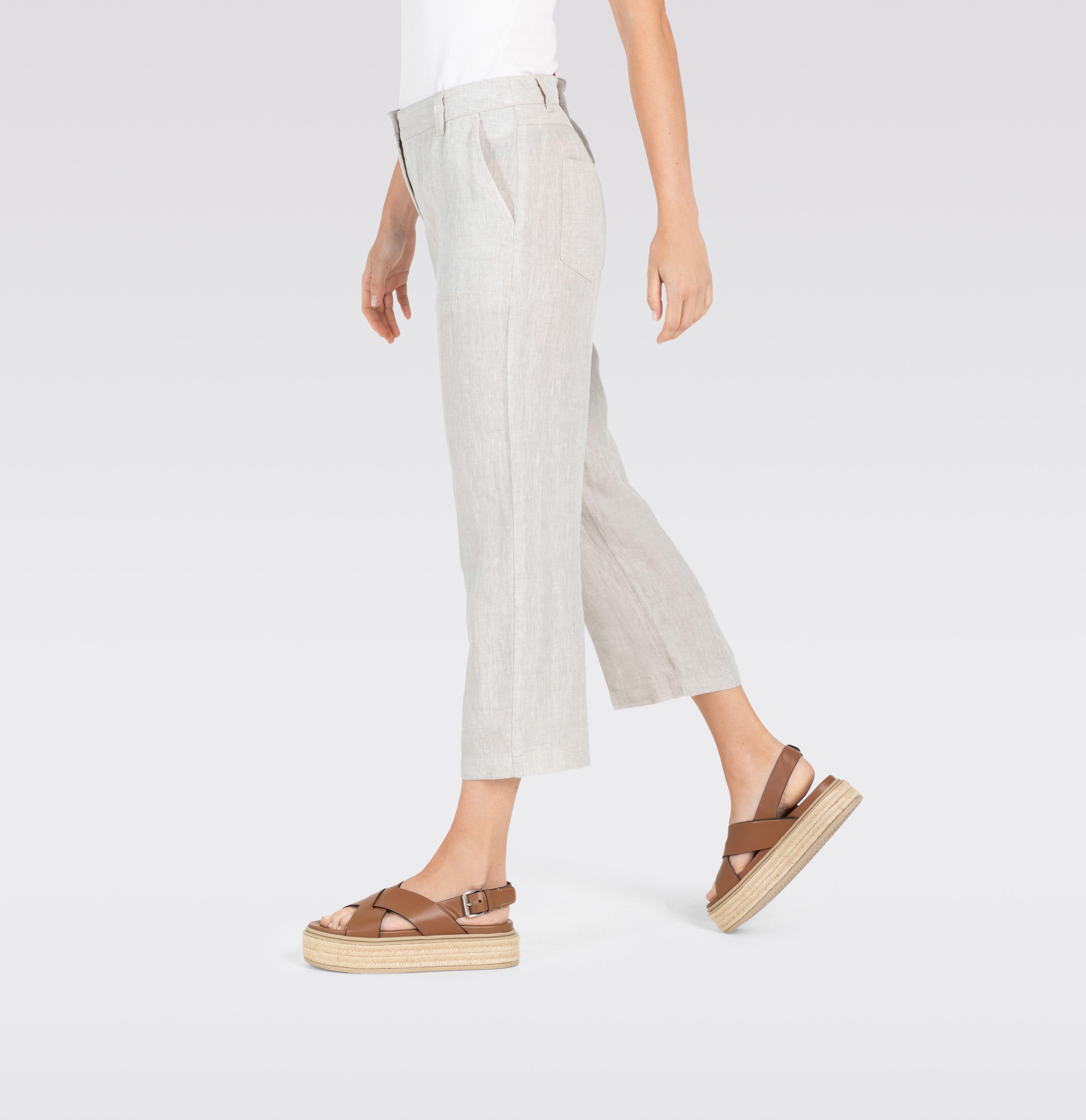 MAC Leinenhose NORA cropped Sommerhose temperaturausgleichend und angenehm auf der Haut