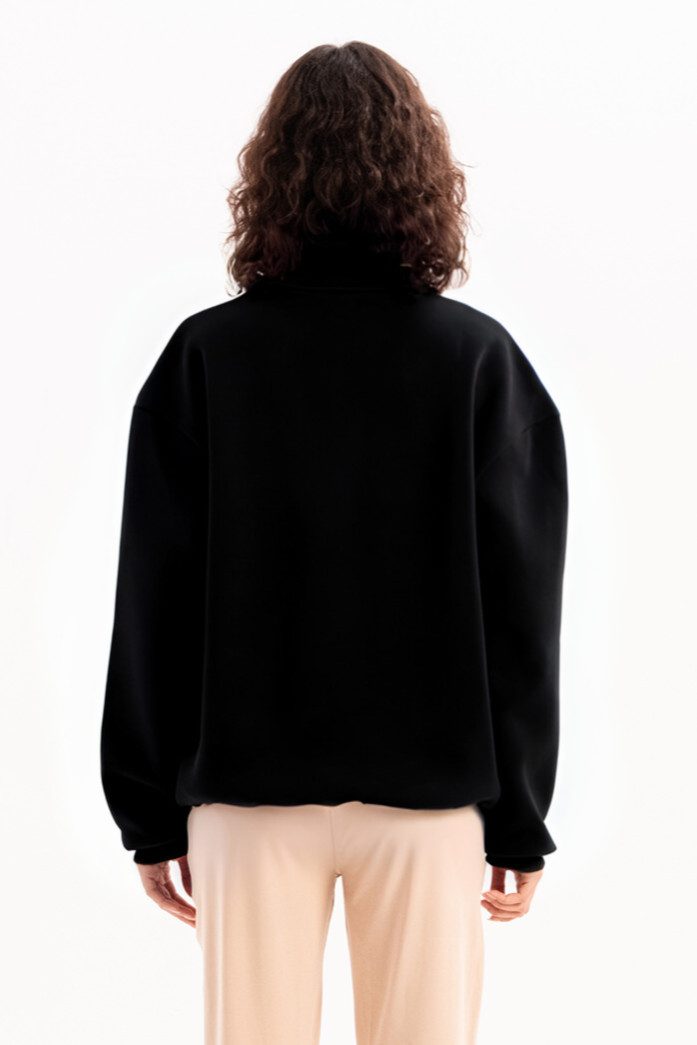 JUSTEVER Sweatshirt Oversize-Fit-Damen-Sweatshirt mit Stehkragen und halbem günstig online kaufen