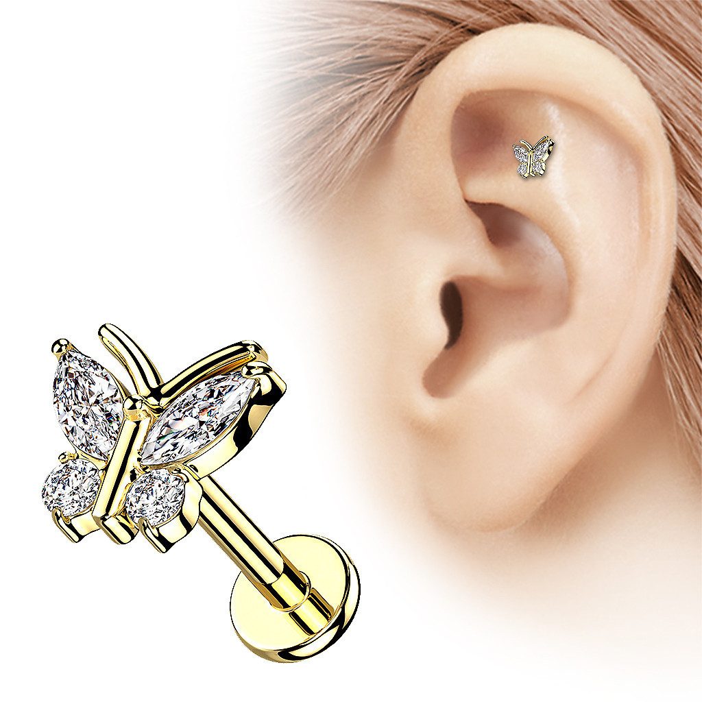 Taffstyle Piercing-Set Labret Tragus Piercing flach günstig online kaufen