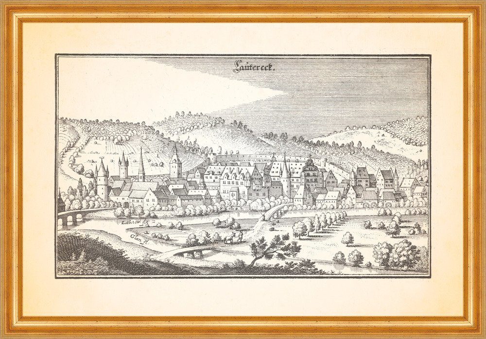 Kunstdruck Lautereck Lauterecken Glan pfälzische Residenz Veldenzstadt Merian 067