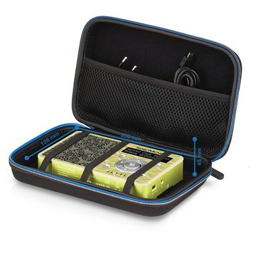 Wicked Chili Aufbewahrungstasche Case Schutzhülle für TechniSAT DIGITRADIO / NORMEN, Antishock Schutztasche für Akku-Radio / Innenabmessungen: 19 x 12,5 x 4,5 cm / Dehnbar / Schutzhülle mit Netzfach für USB Kabel, Lagerät und Zubehör / Hard-shell Case / Strapazierfähiges Material / Travel Case mit Reißverschluss und 3 Fixierbändern / Kompatibel mit TechniSAT DIGITRADIO 1, NORDMENDE Transita 100, Techni-SAT Viola DAB-Plus UKW Akkuradio Schutztasche