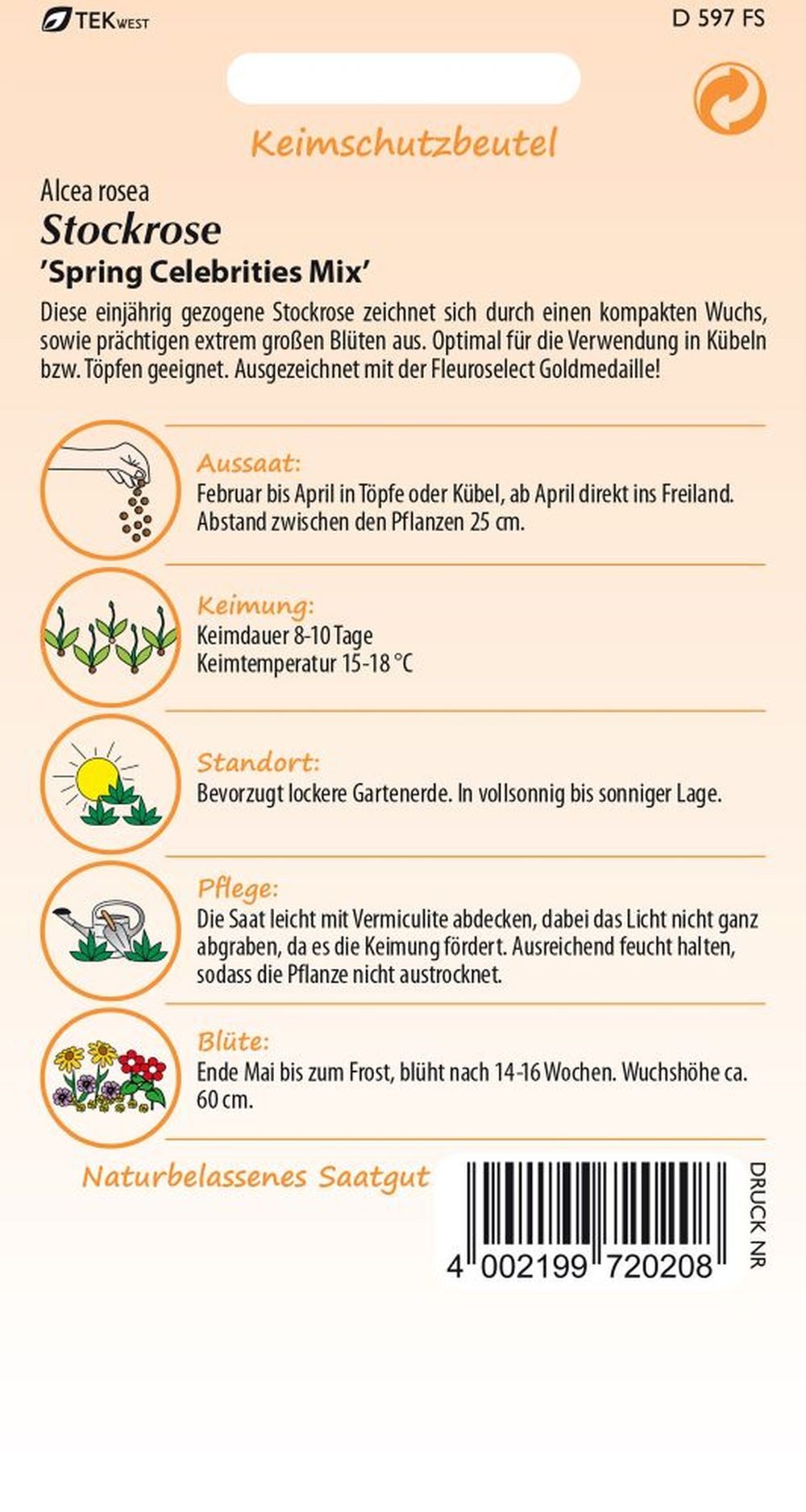 SAMEN PFANN Blumensamen Stockrose, Spring Celebrities Mix - Saatgut Samen, günstig online kaufen