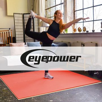 eyepower Fitnessmatte 2 cm Dick: 1m² Bodenschutz Fitnessmatte 50 x 50 cm, 4 Sportmatten Optische Mängel