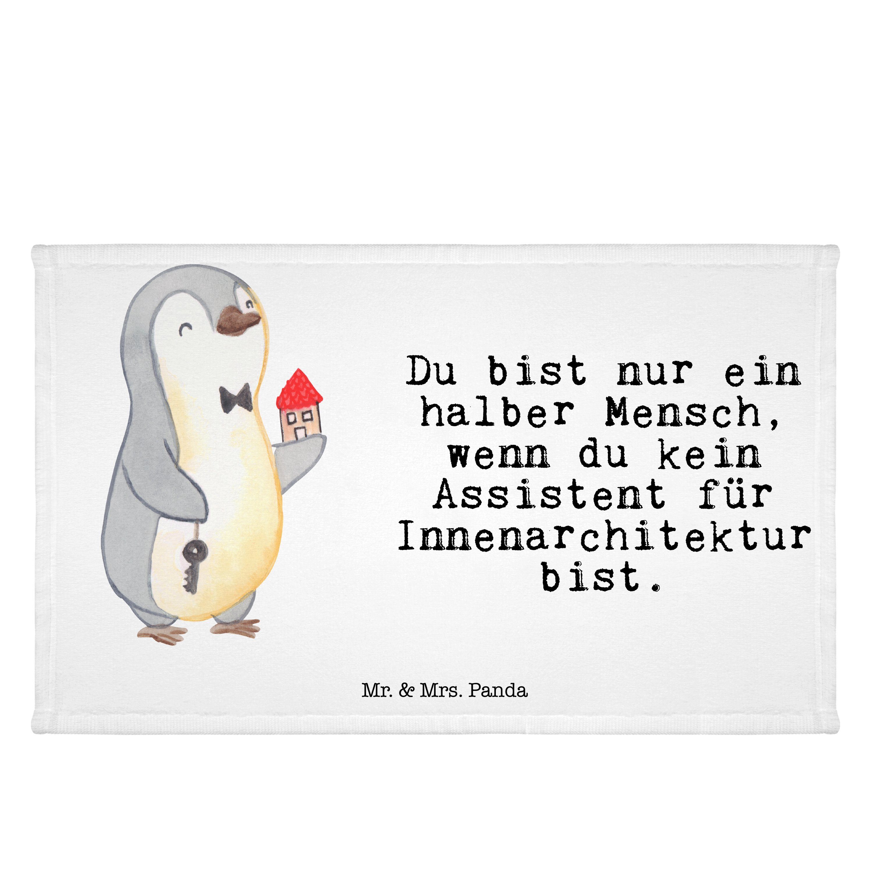 Assistent Mrs. mit Mr. Abs, Rente, - Geschenk, Panda für (1-St) Weiß Handtuch - Innenarchitektur & Herz