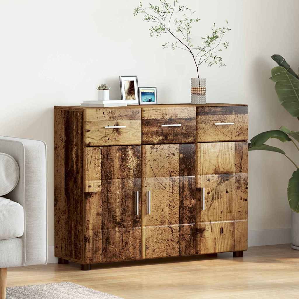 vidaXL Sideboard 88,5 x 30,5 x 73 cm Sideboard Schrank Wohnzimmer mit Regal Altholz
