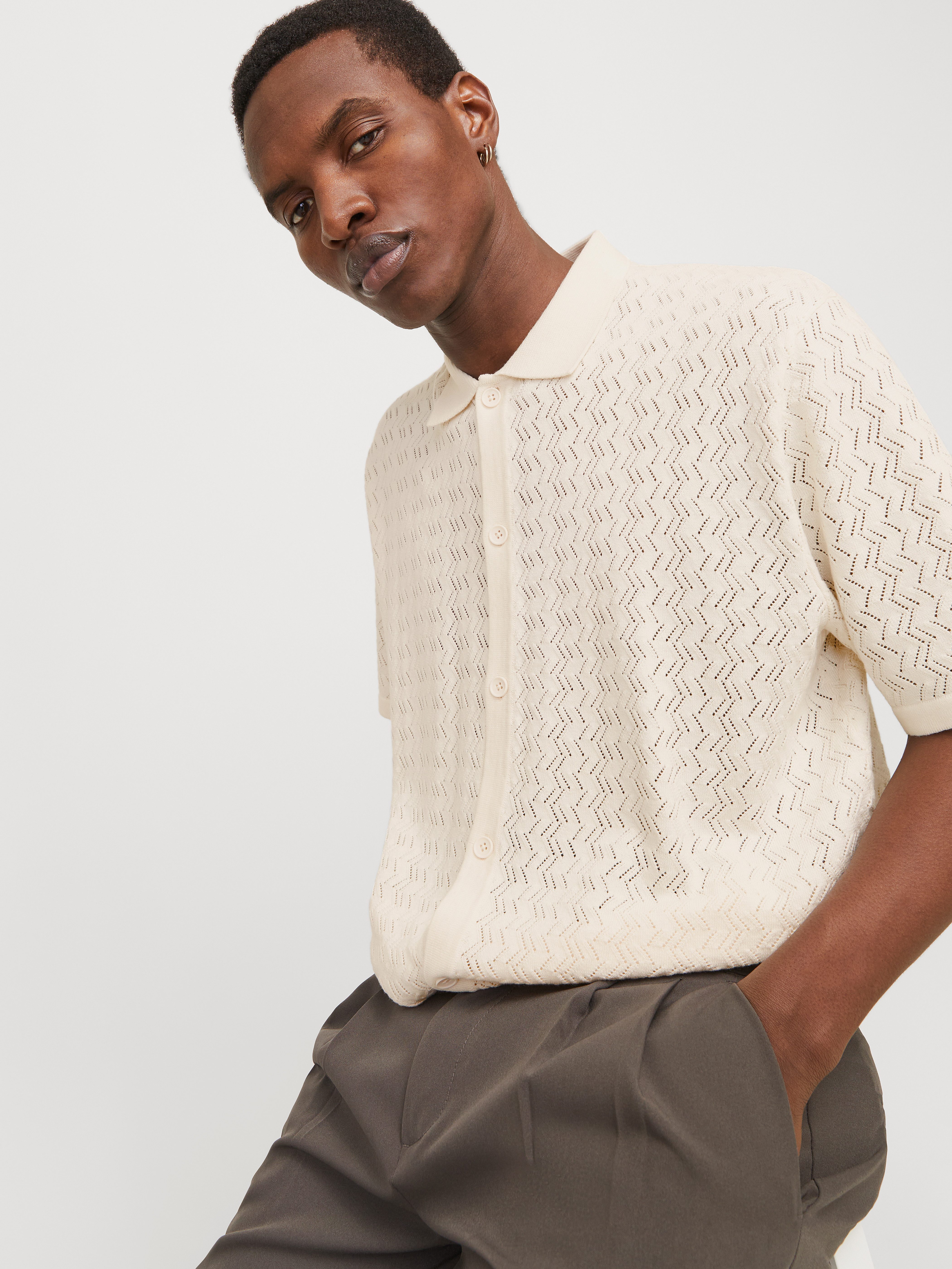 Jack & Jones Polokragenpullover JORTYLER KNIT SS POLO SN Baumwollmischung, günstig online kaufen