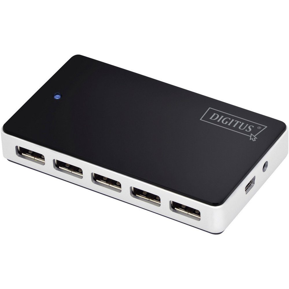 USB-Verteiler Digitus DA-70229 10 Port USB 2.0-Hub Schwarz, Silber